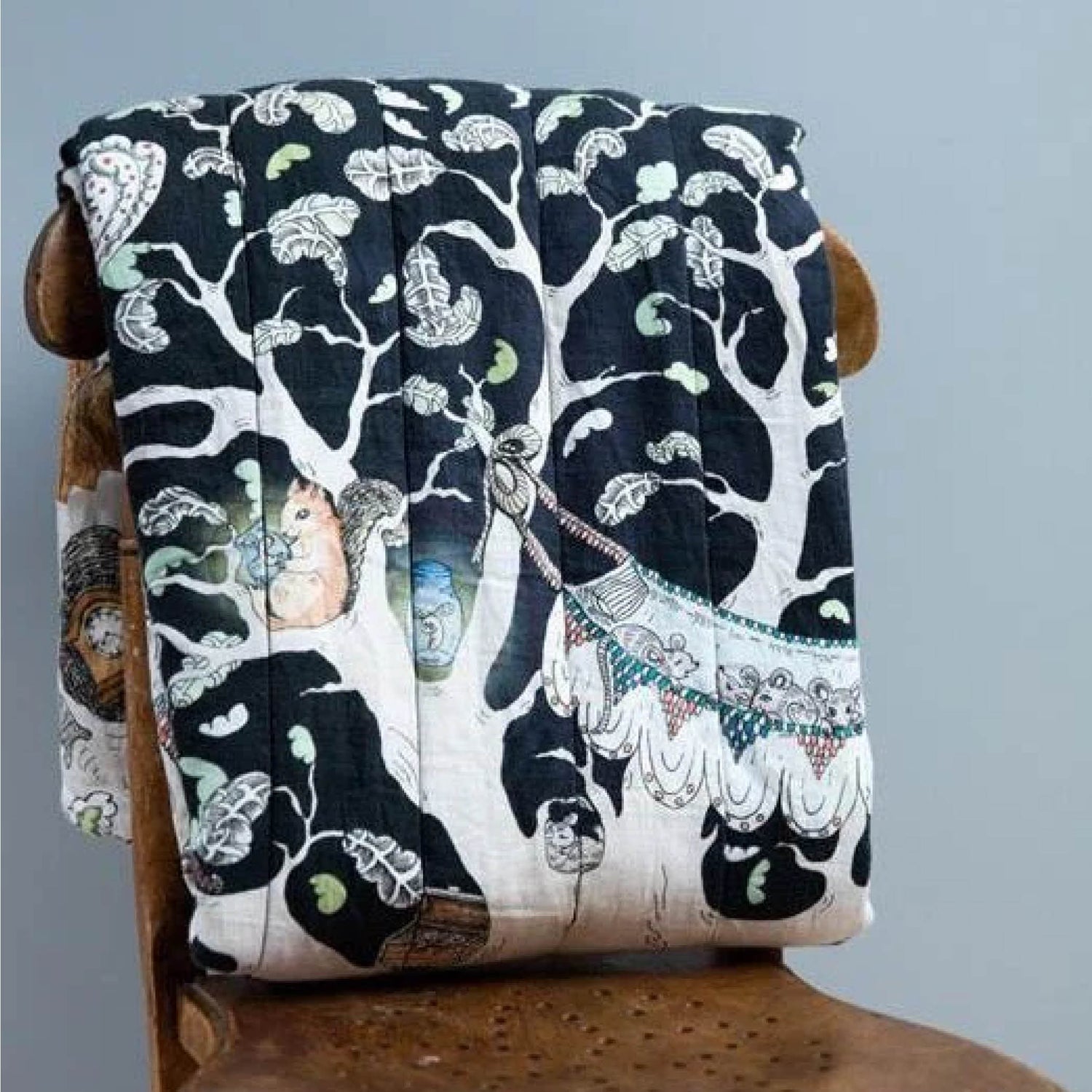 Reversible Quilted Blanket Enchanted Forest