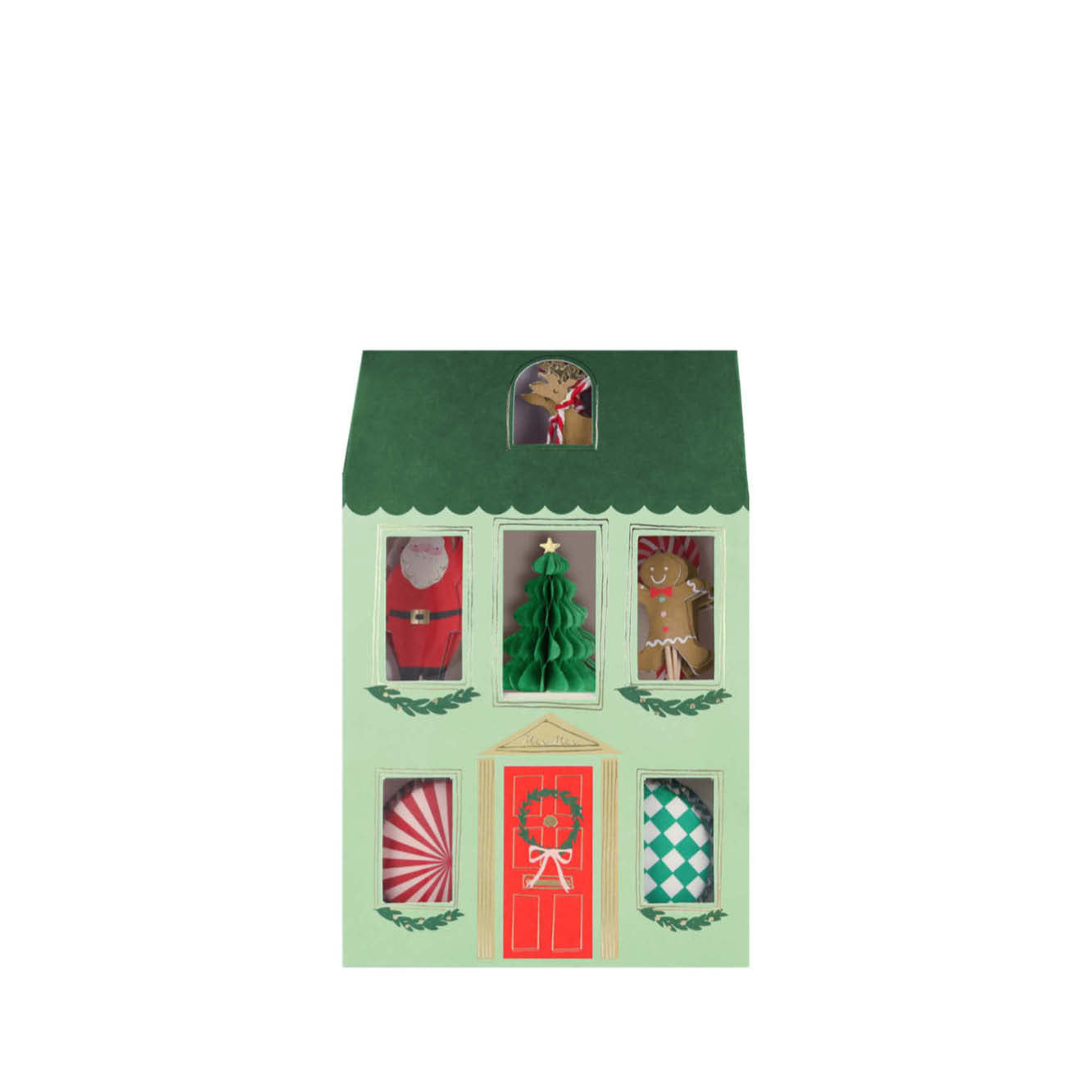 Festliches Haus Cupcake Dekoration