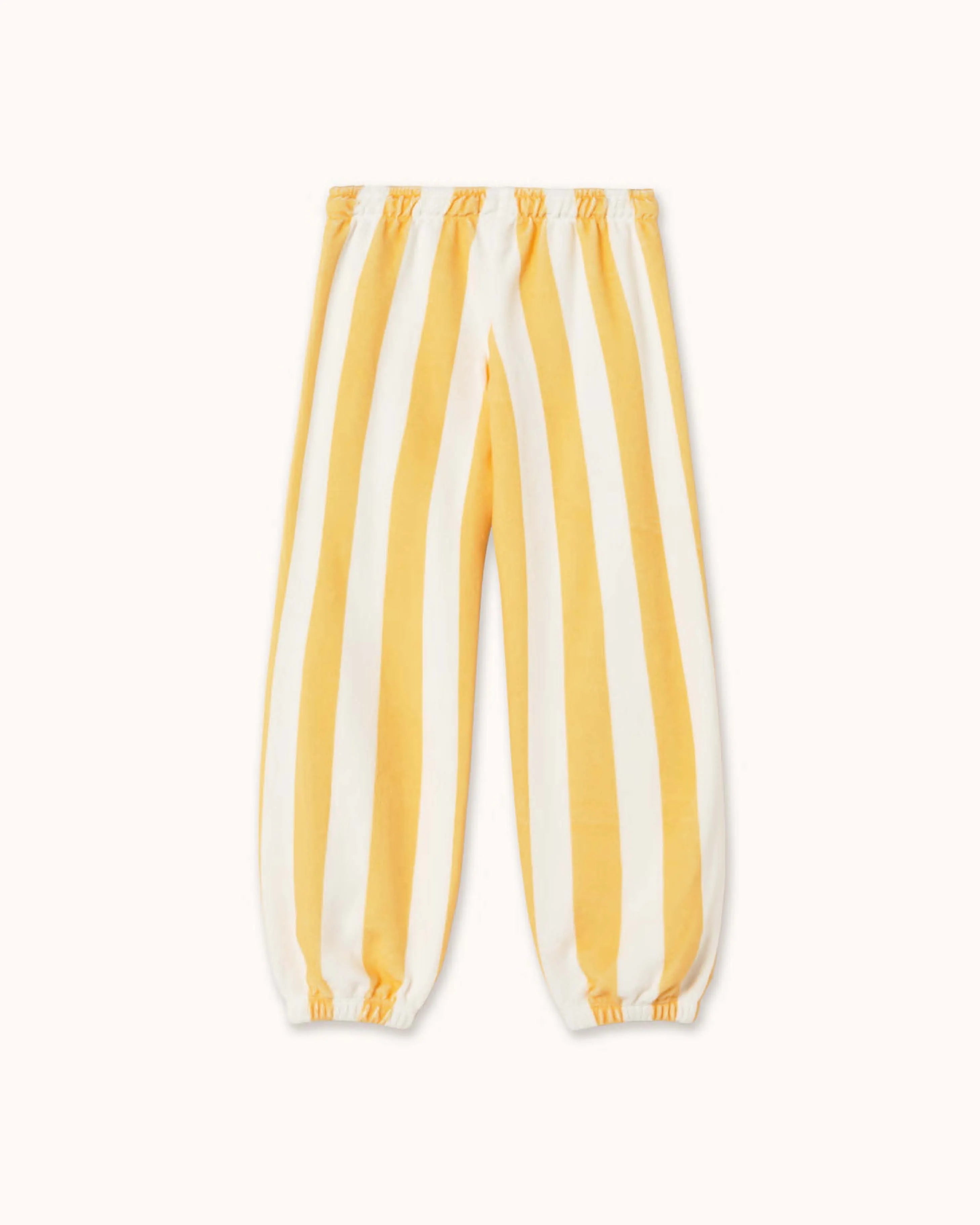 Frottee Sweathose in gelb gestreift
