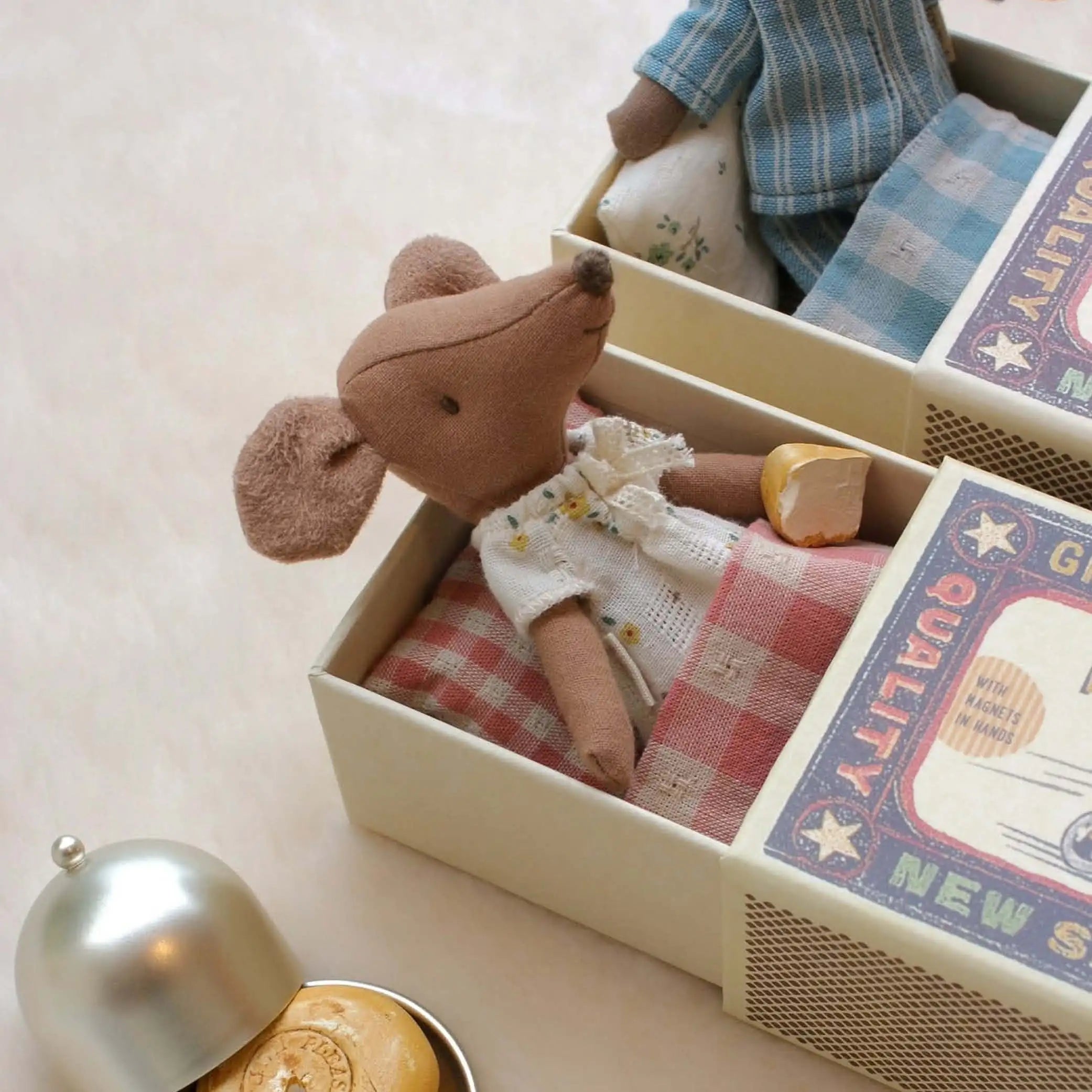 Big brown Sister Mouse in Matchbox