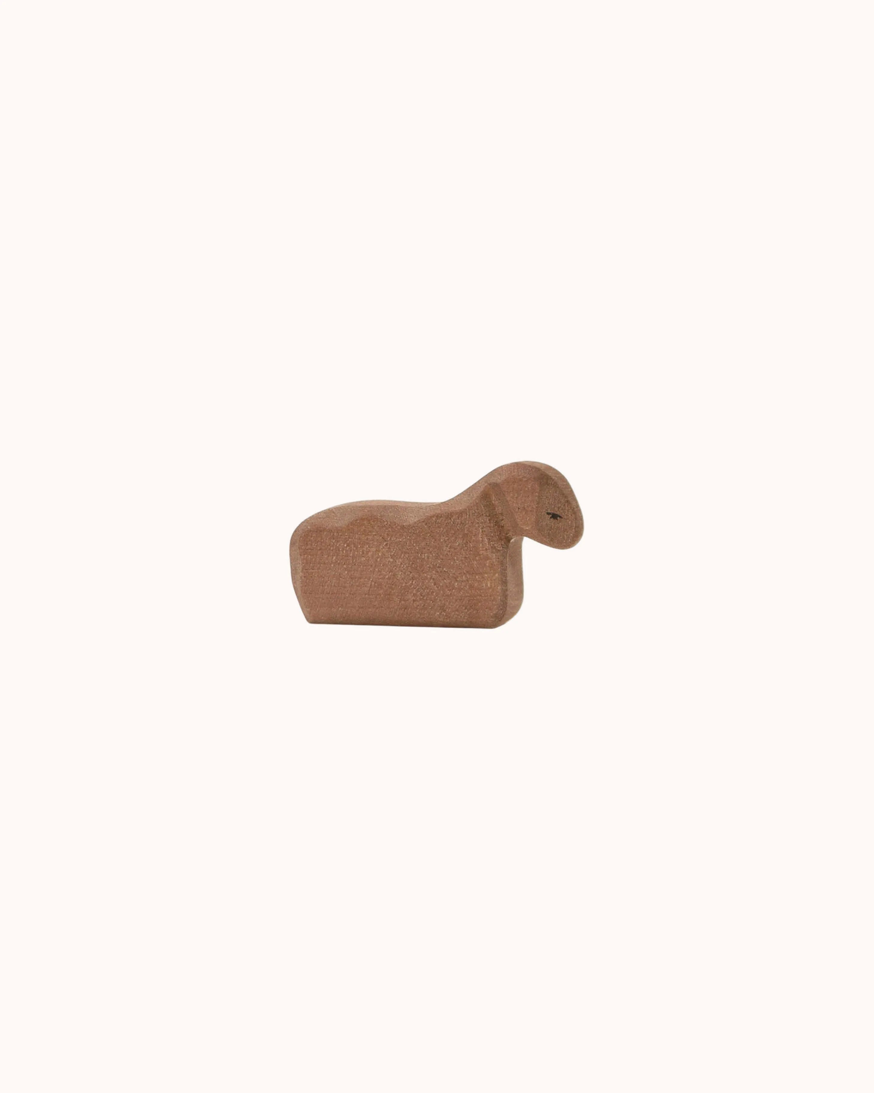 Wooden Figure Lamb brown lying down