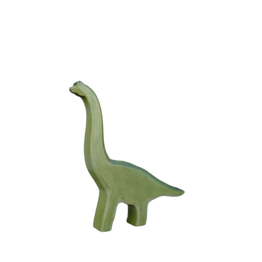 Holzfigur grüner Brachiosaurus