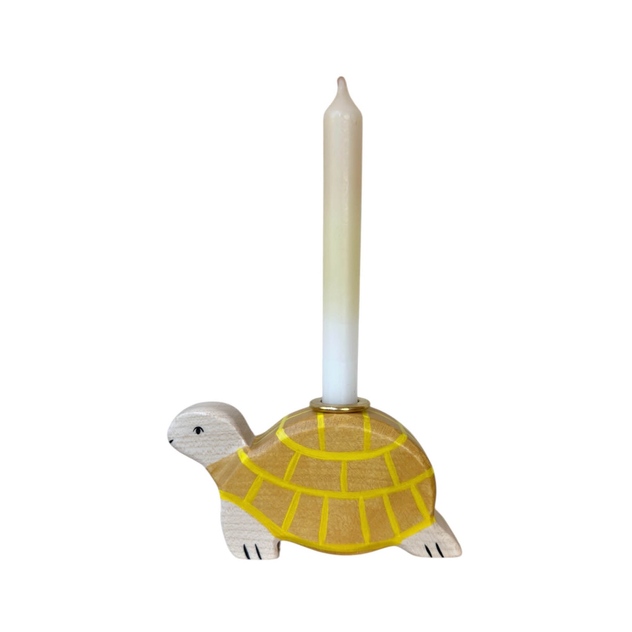 Candle Holder Yellow Turtle
