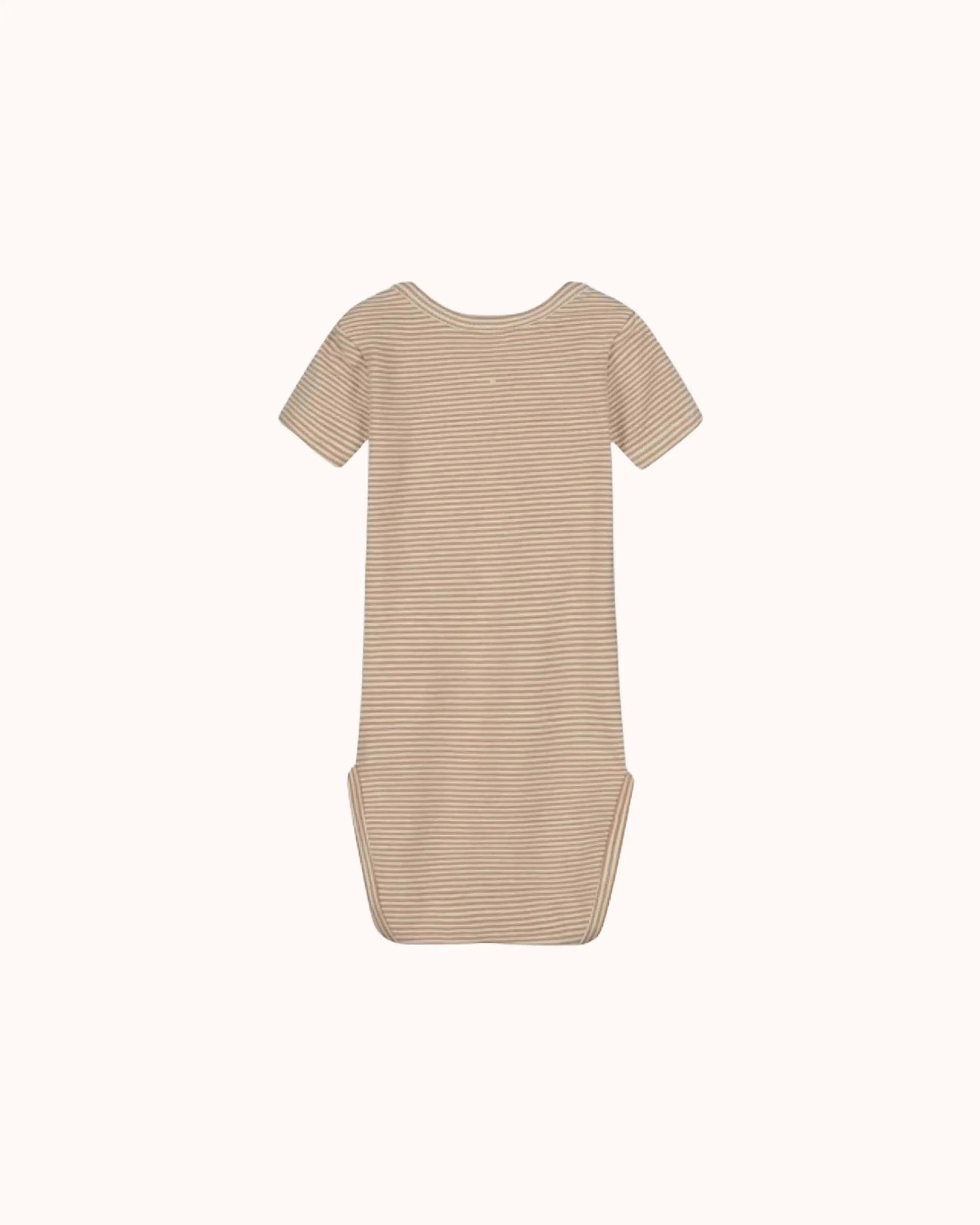 Kurzärmliger Baby Body in biscuit/cream