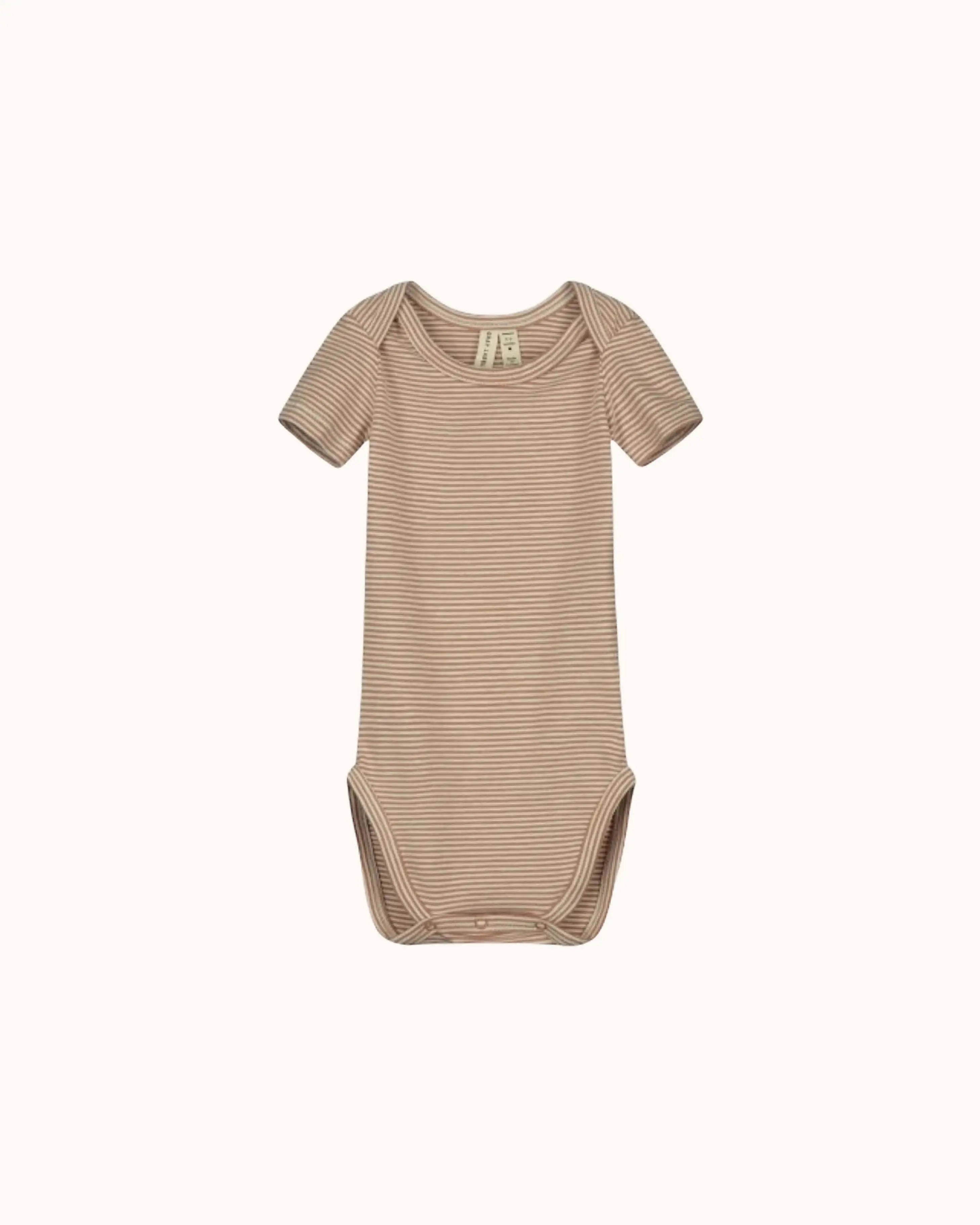 Kurzärmliger Baby Body in biscuit/cream