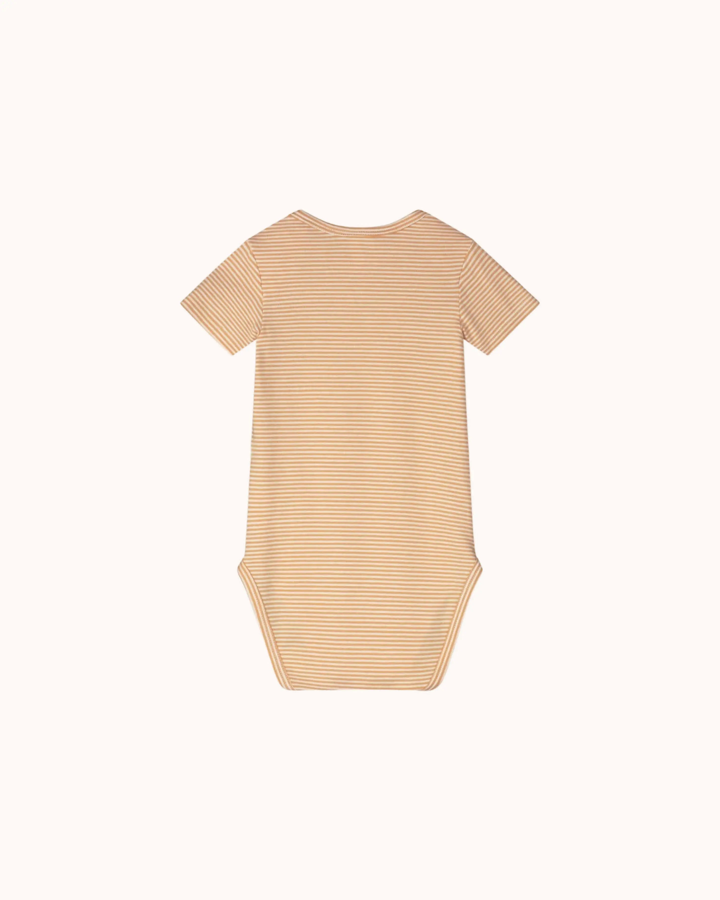 Kurzärmliger Baby Body in melon/cream