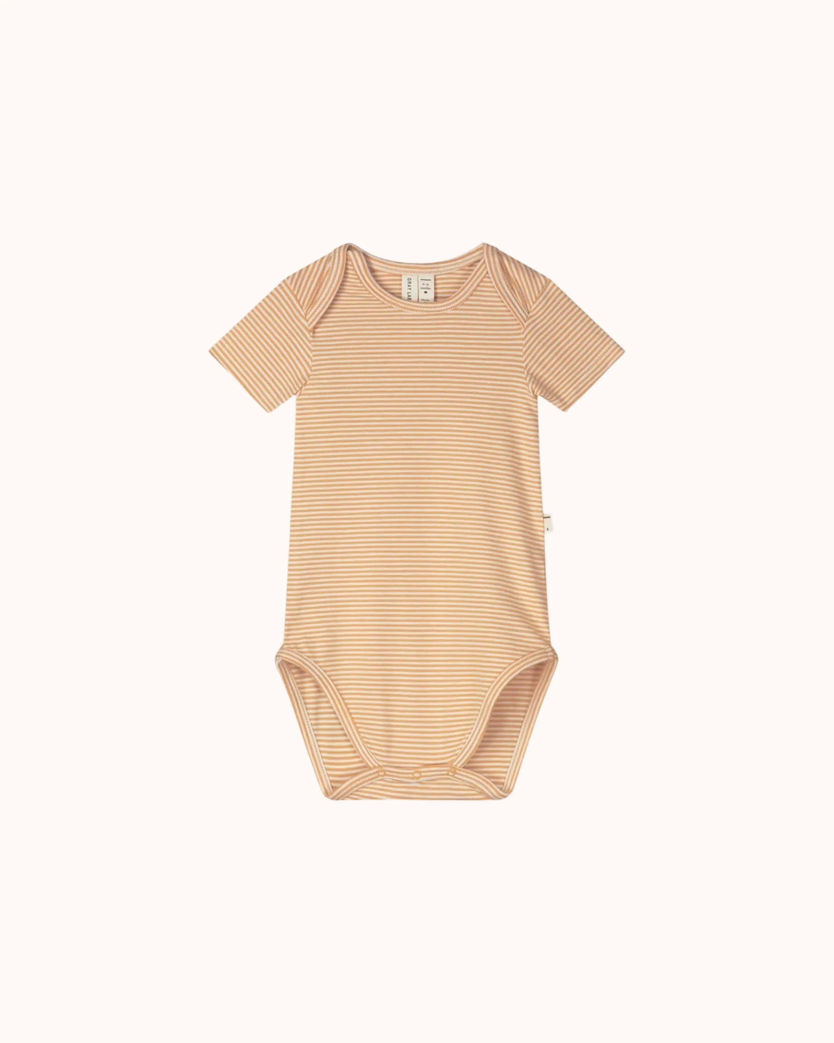 Kurzärmliger Baby Body in melon/cream