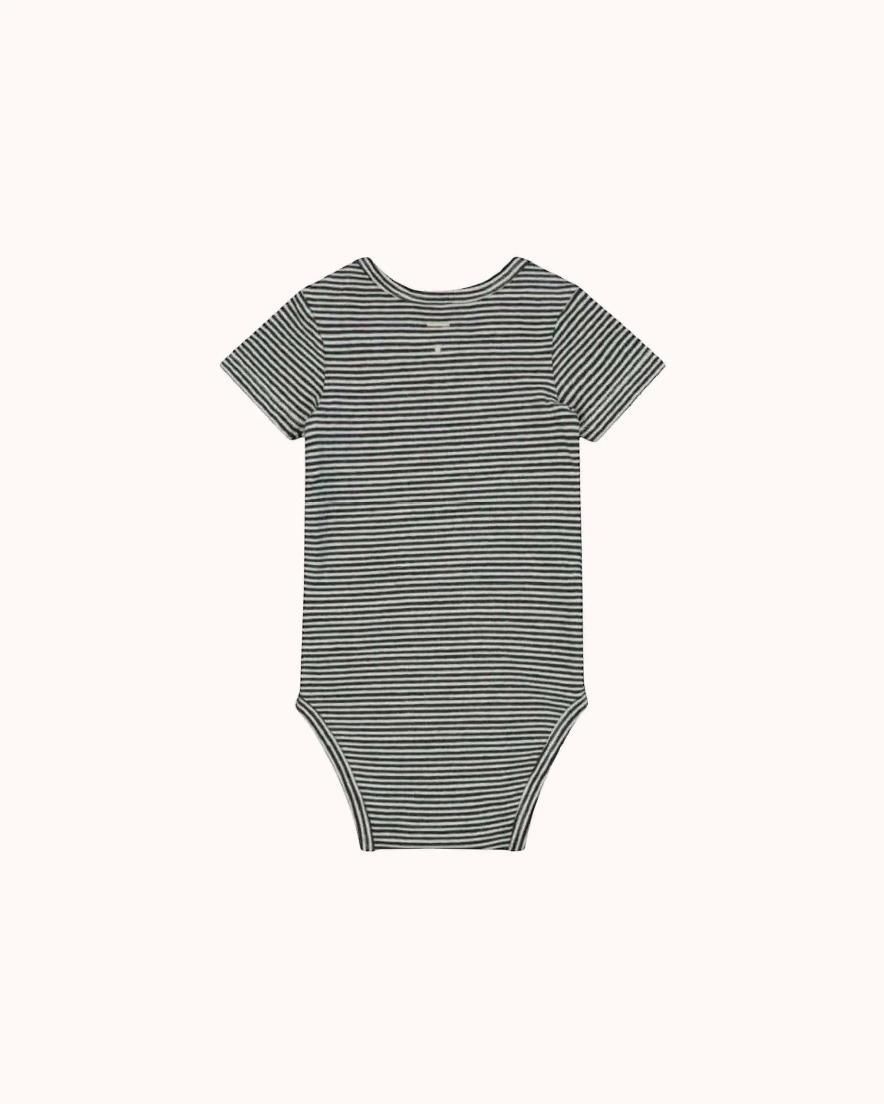 Kurzärmliger Baby Body in nearly black/cream