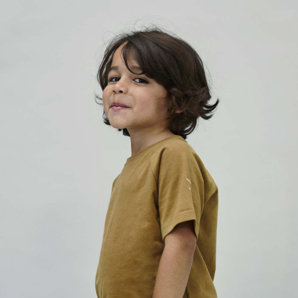 Kurzärmliges T-Shirt in peanut