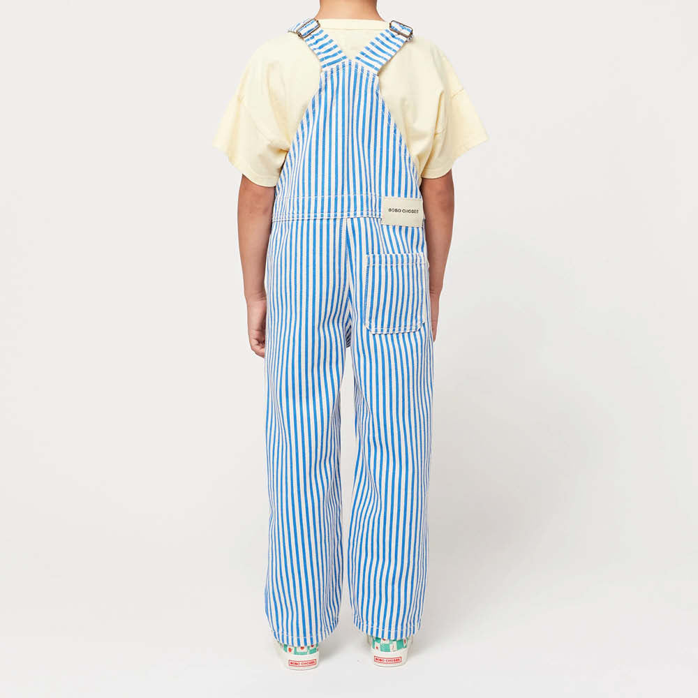 Dungarees in blue striped