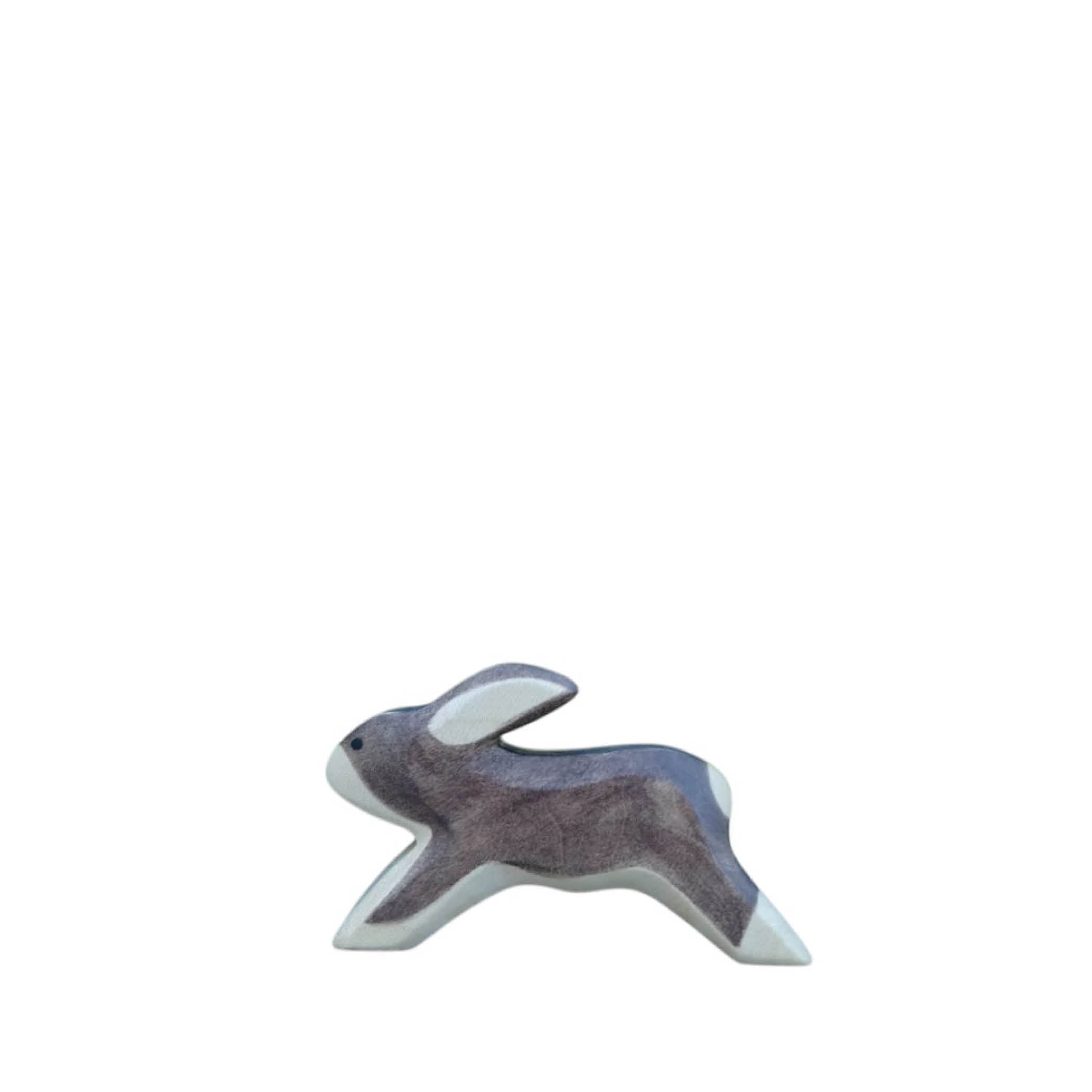 Holzfigur laufender Hase