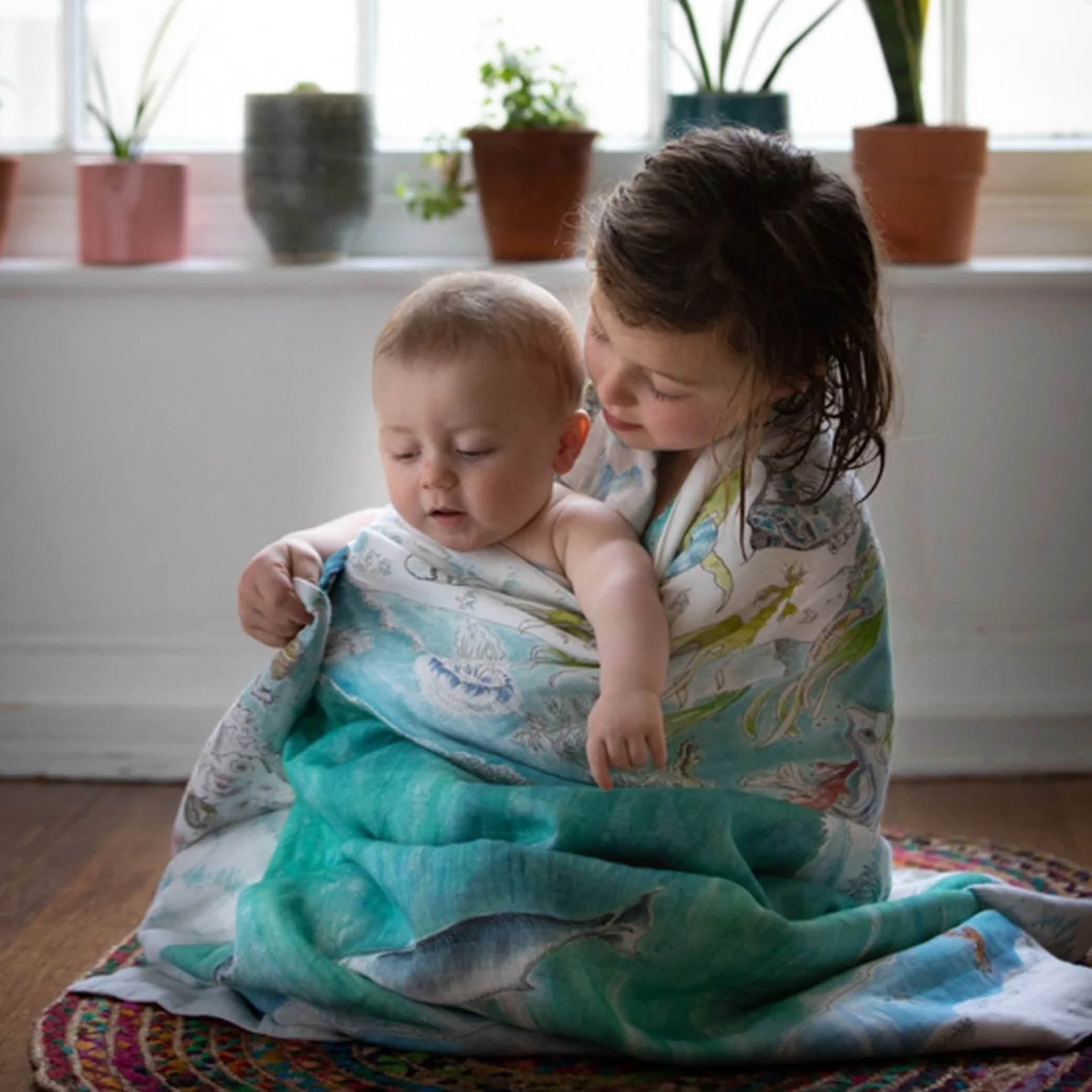 Reversible Baby Muslin Legends Of The Sea