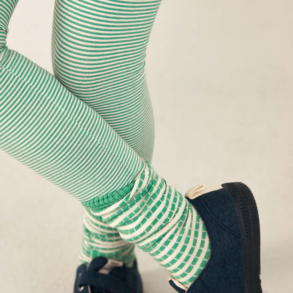 Leggings in bright green/cream