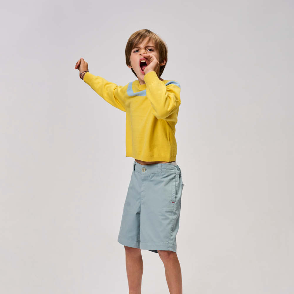Pullover Smart in yellow/light blue