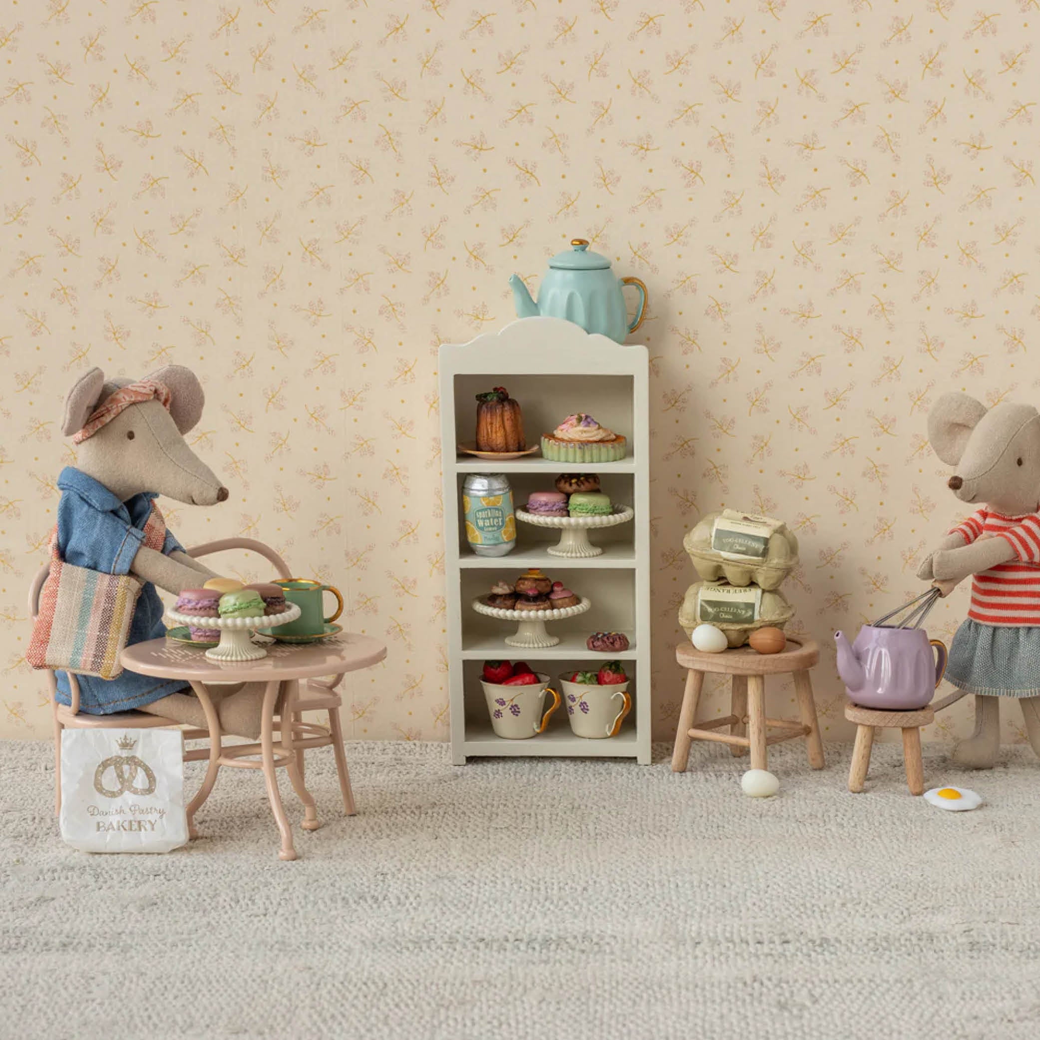 Mäuse Café Set in pale pink