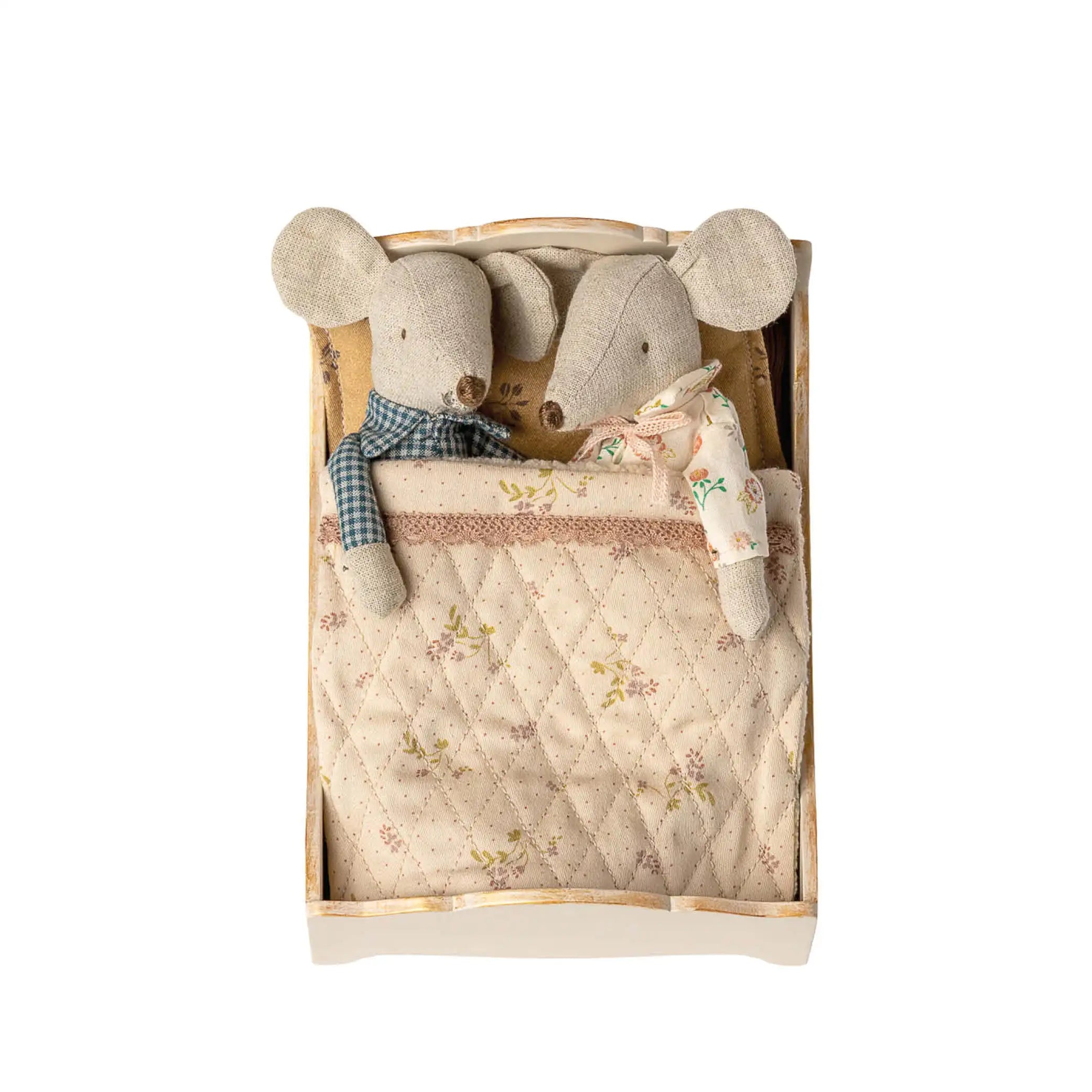 Mäuse Holzbett in creme
