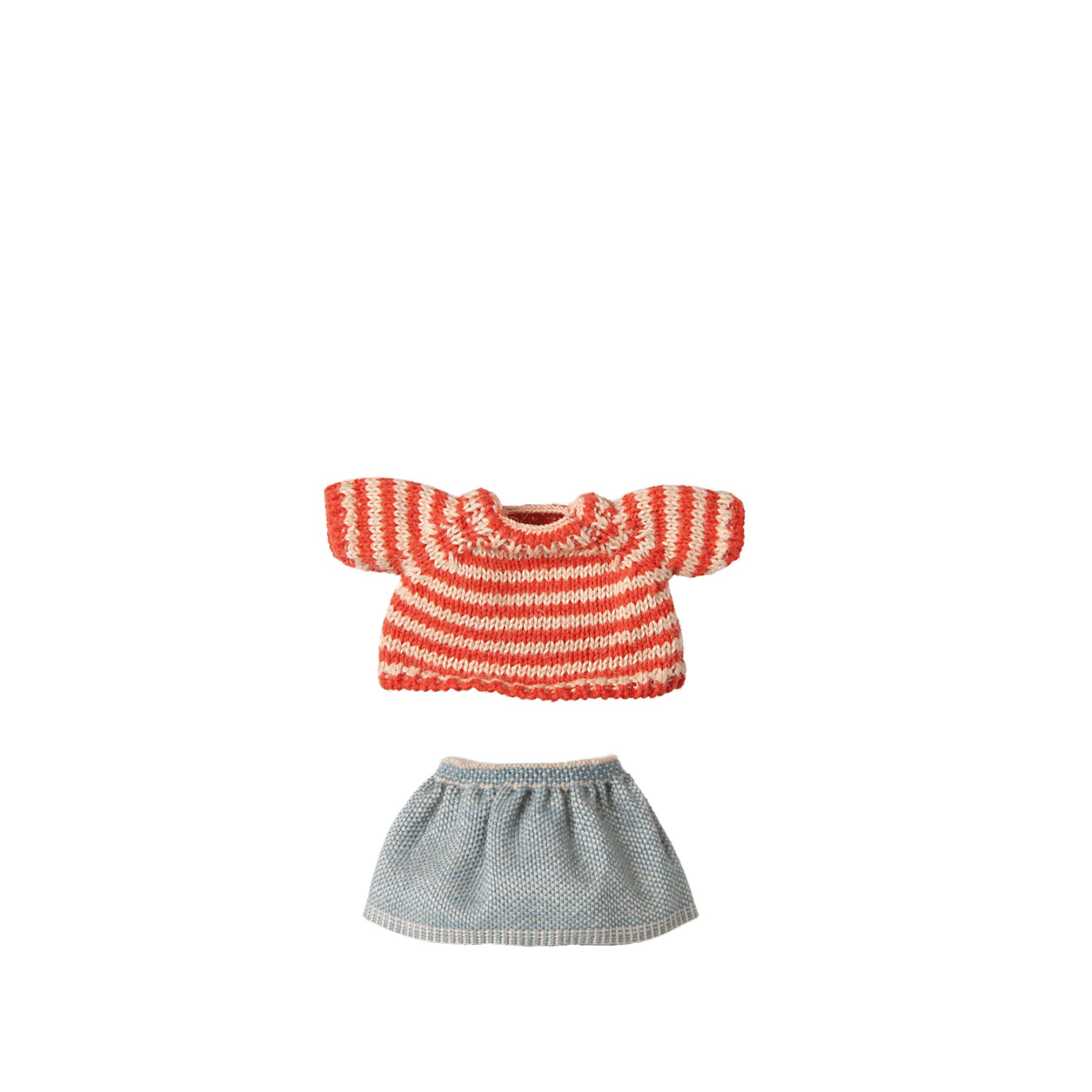 Strickpullover & Rock für große Schwester Maus