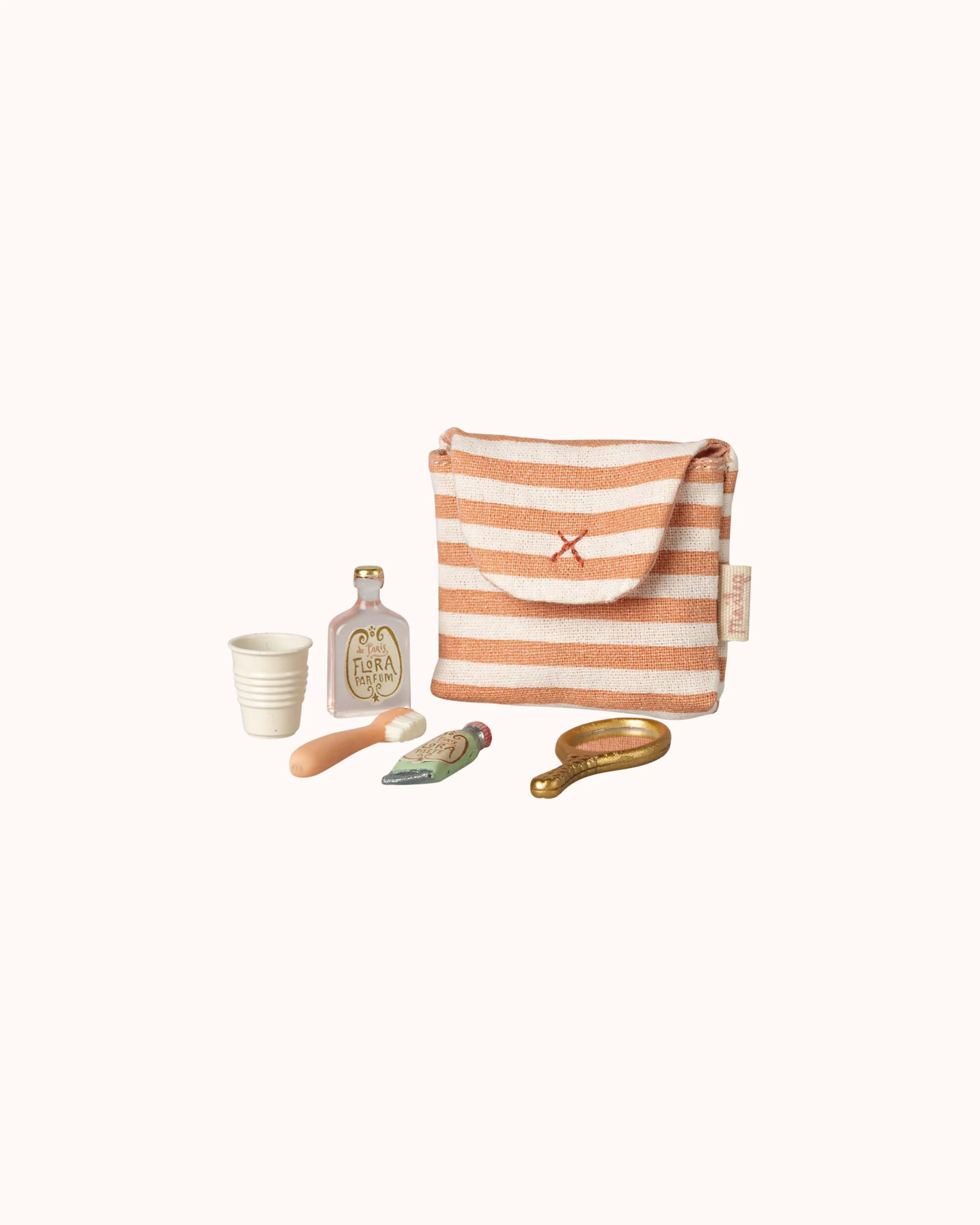 Mouse Toothbrush Set in coral striped
