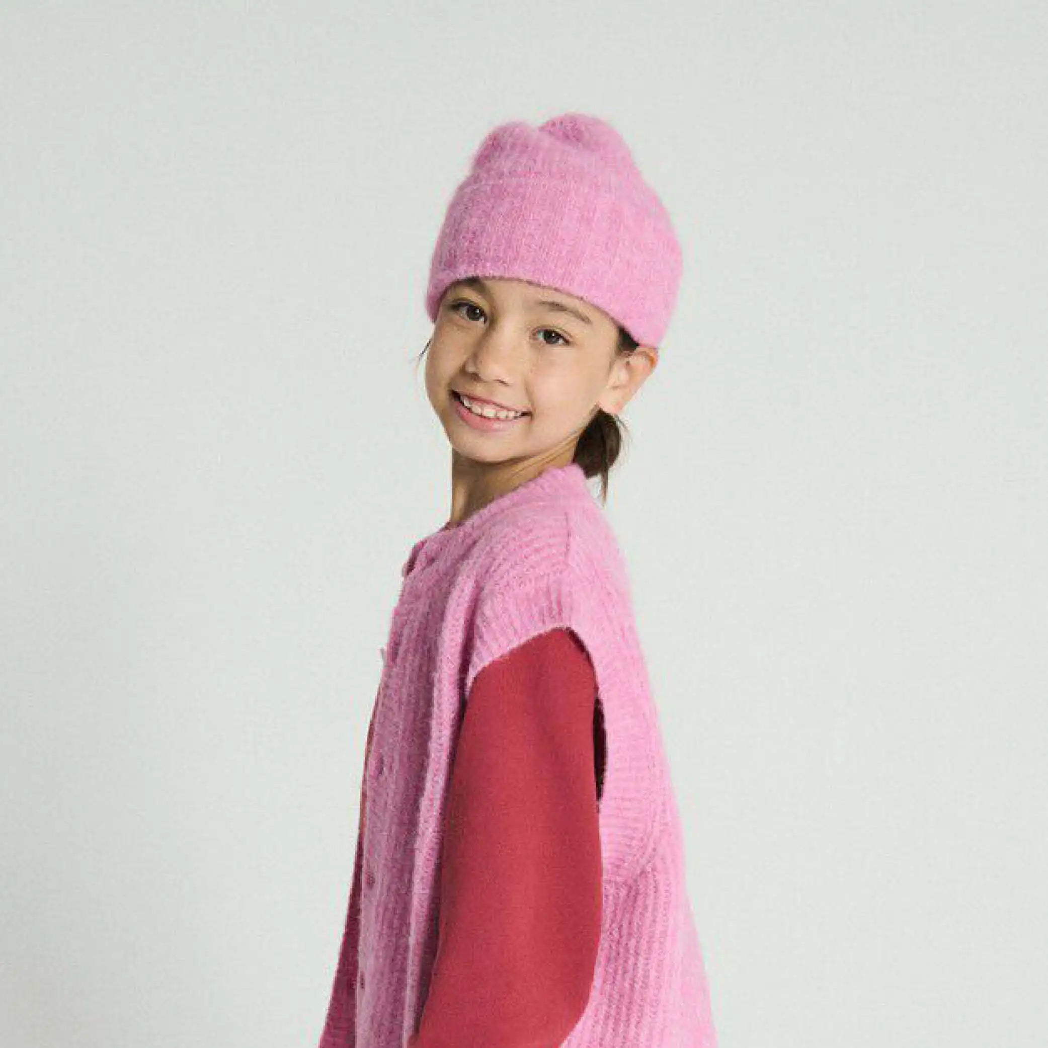 Beanie East in rose bubble melange