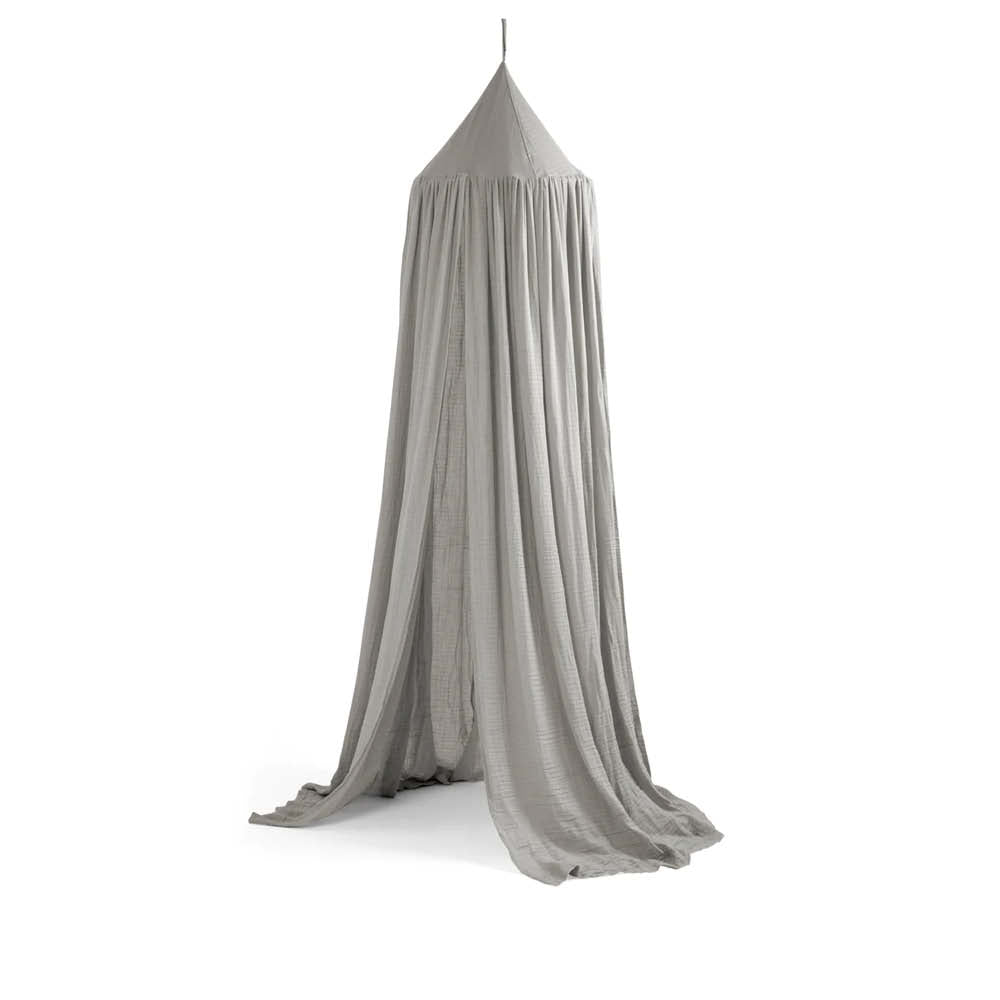 Musselin Betthimmel in elephant grey