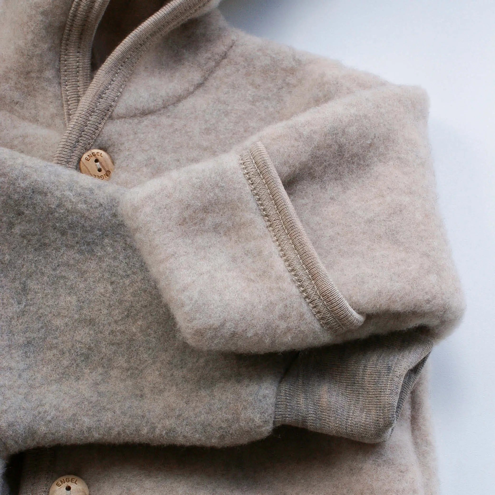 Baby Overall aus Wolle in sand melange