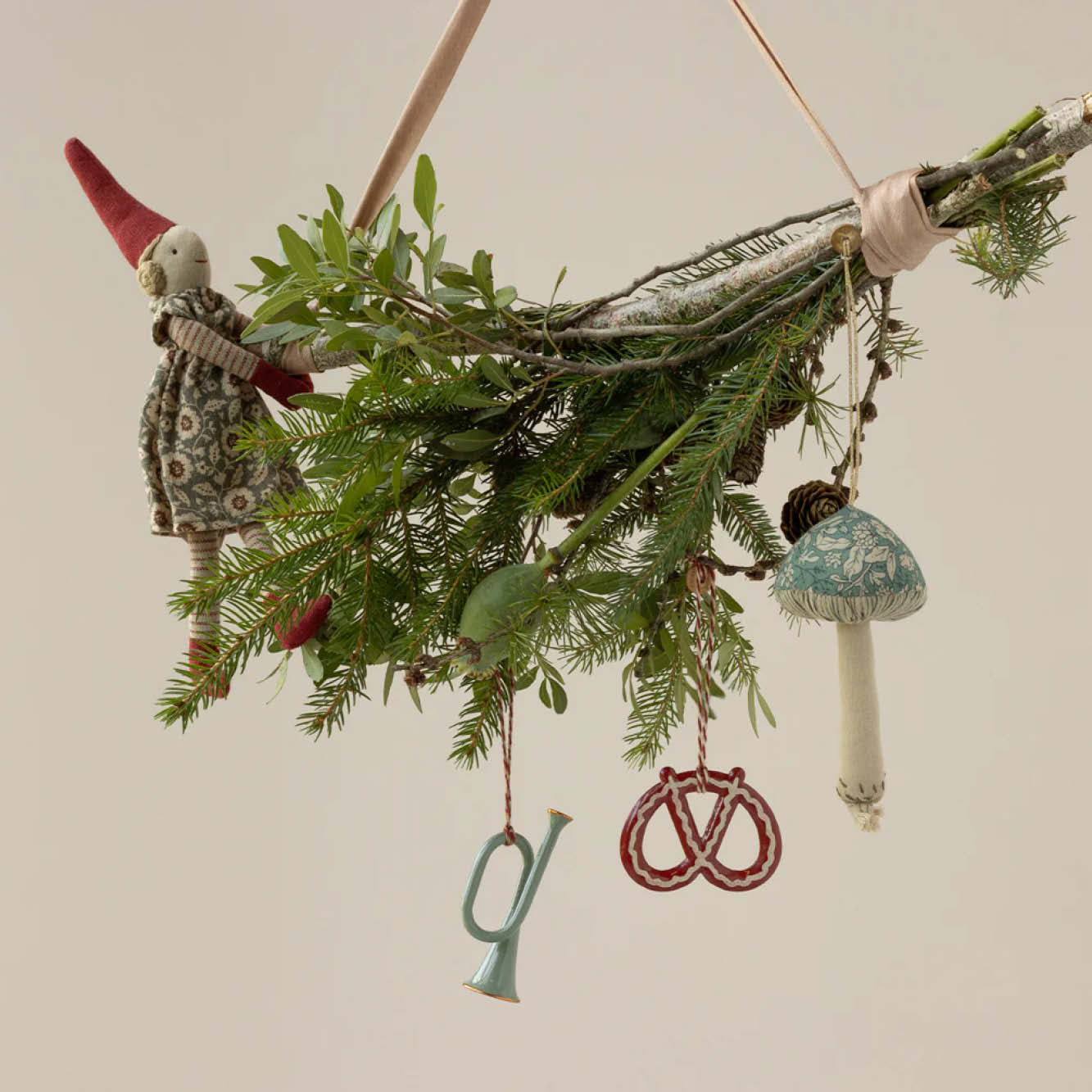 Pilz Ornament grüne Blüte