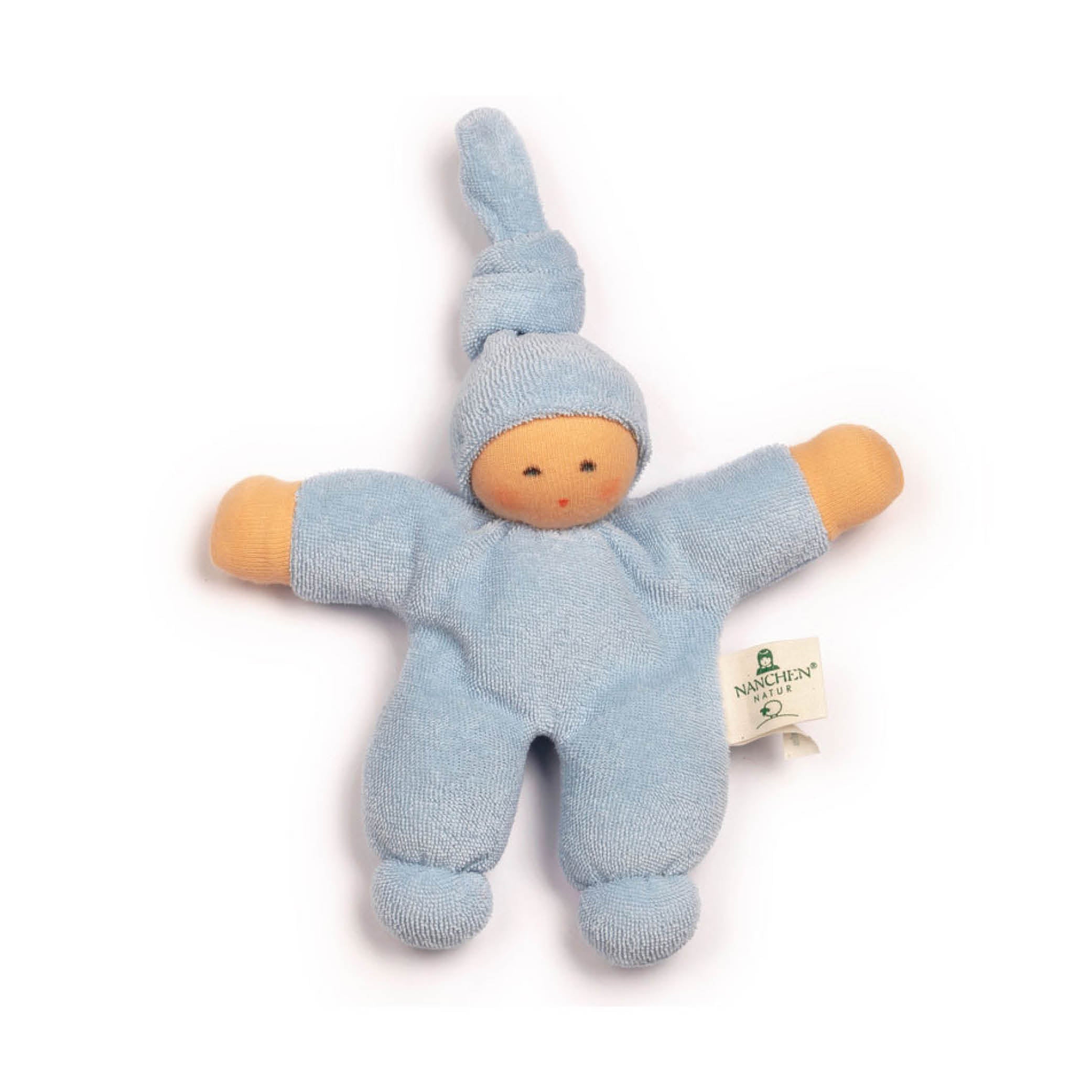 Stoffpuppe in hellblau