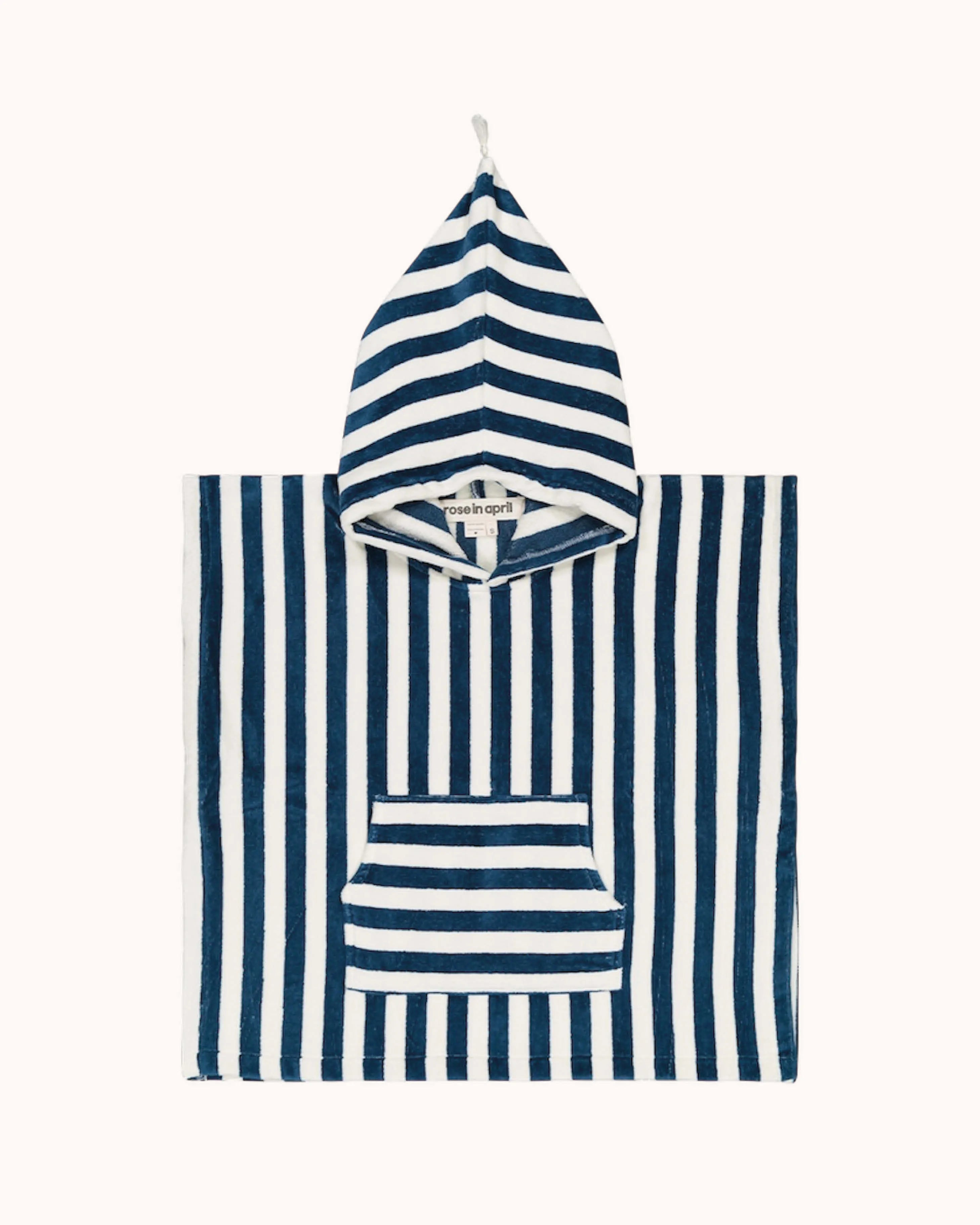 Poncho mit Kapuze in blue midnight gestreift