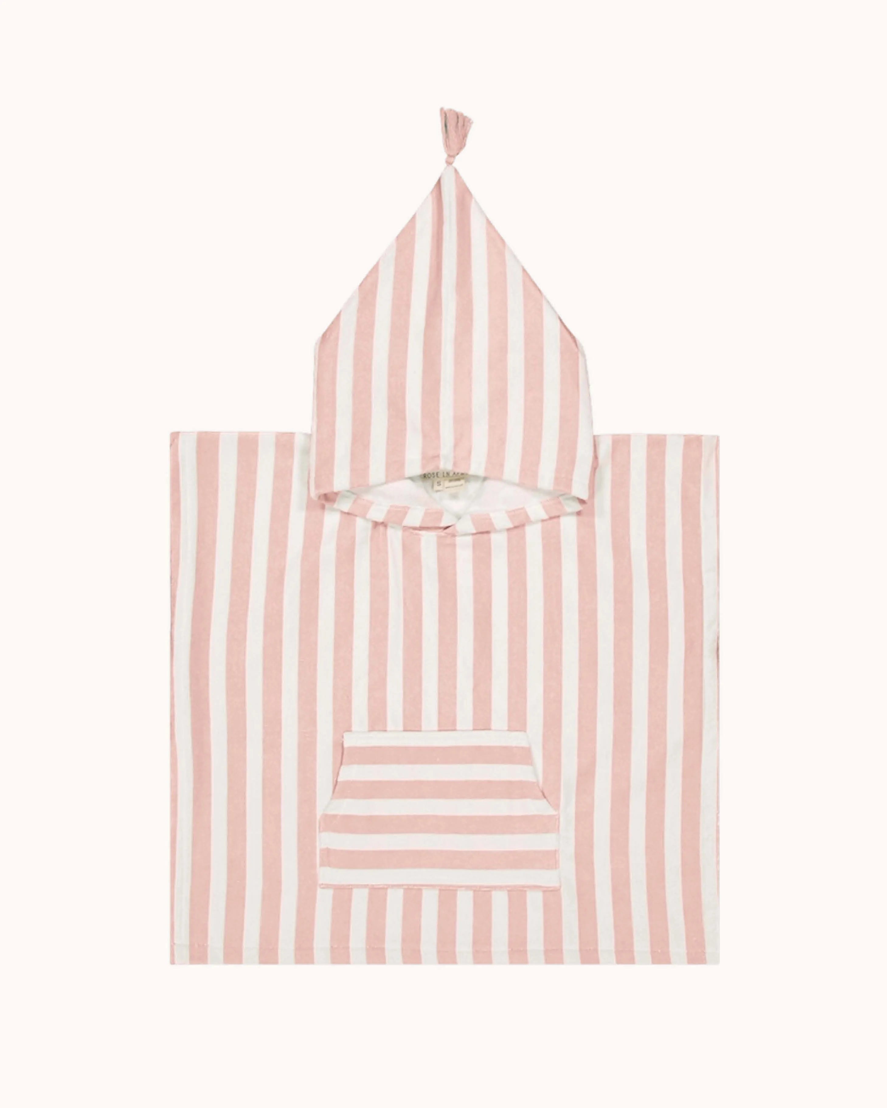 Poncho mit Kapuze in light pink gestreift