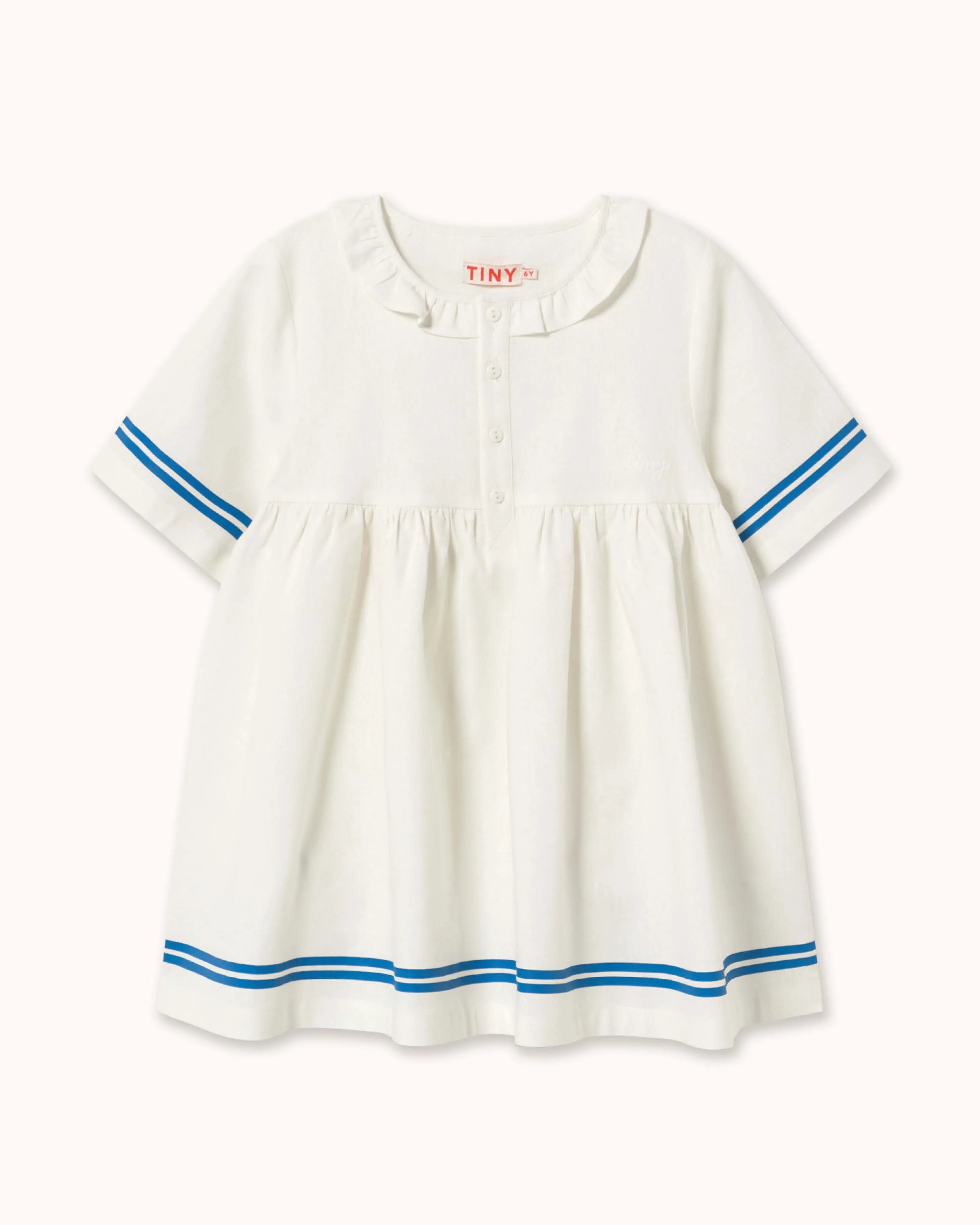 Gestreiftes Rüschenkleid