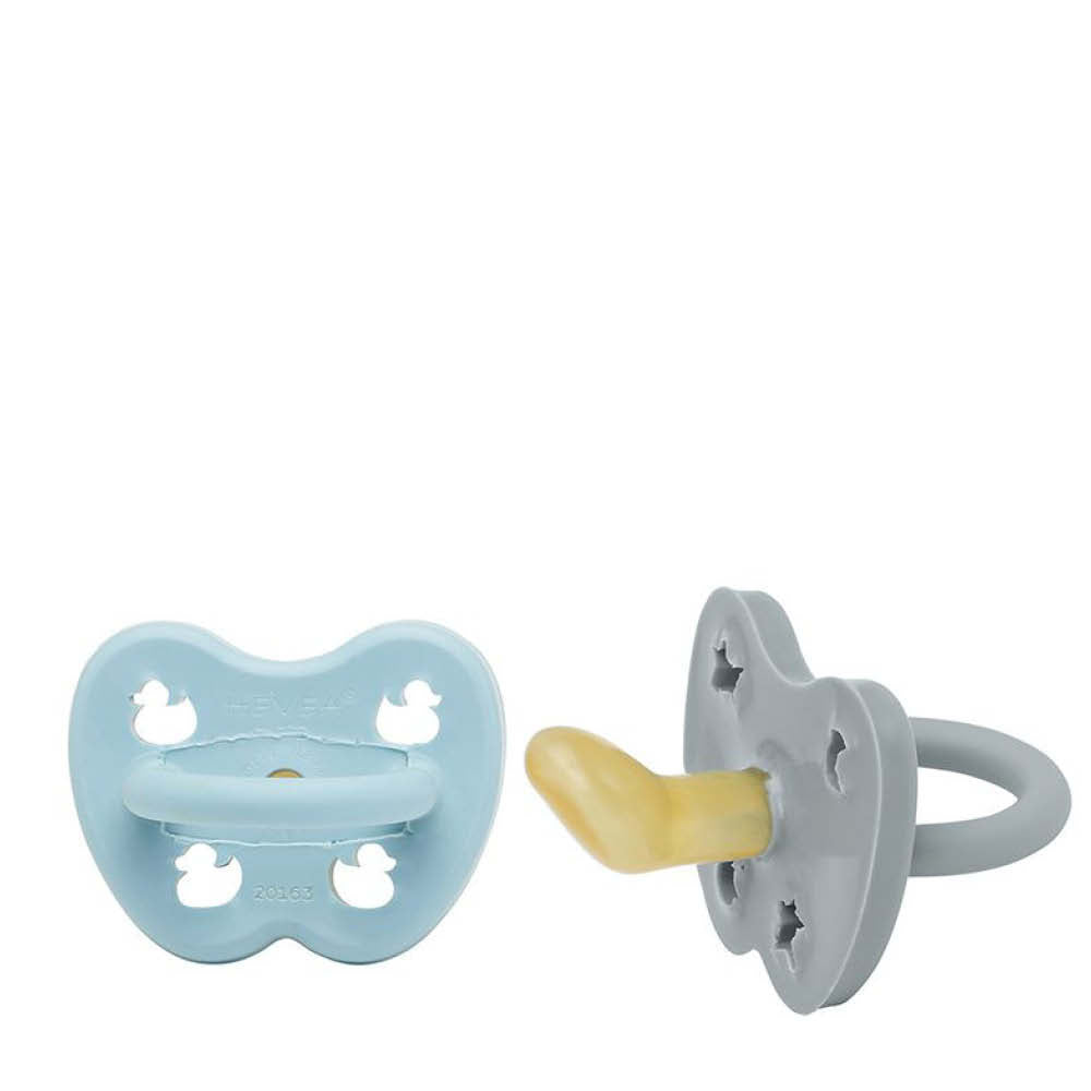 Schnuller Set in maya blue/thunder grey