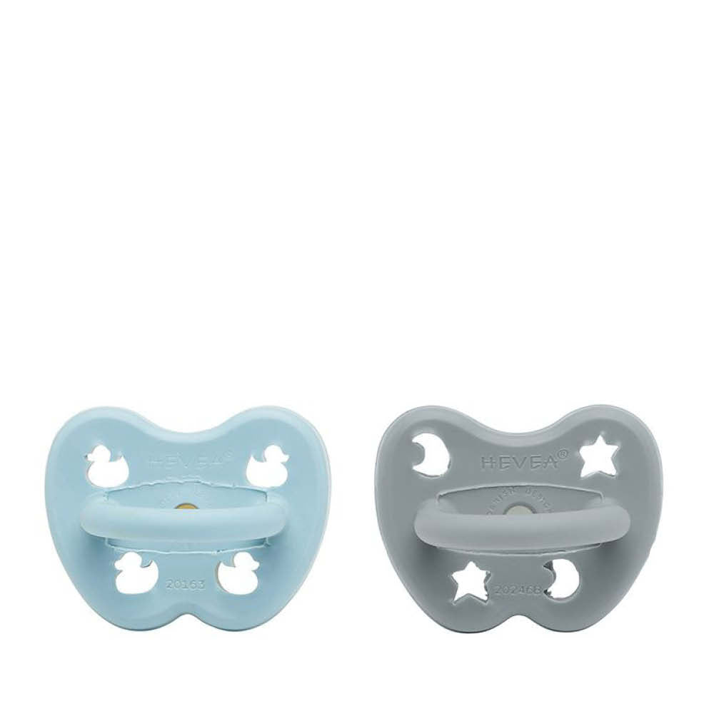Schnuller Set in maya blue/thunder grey