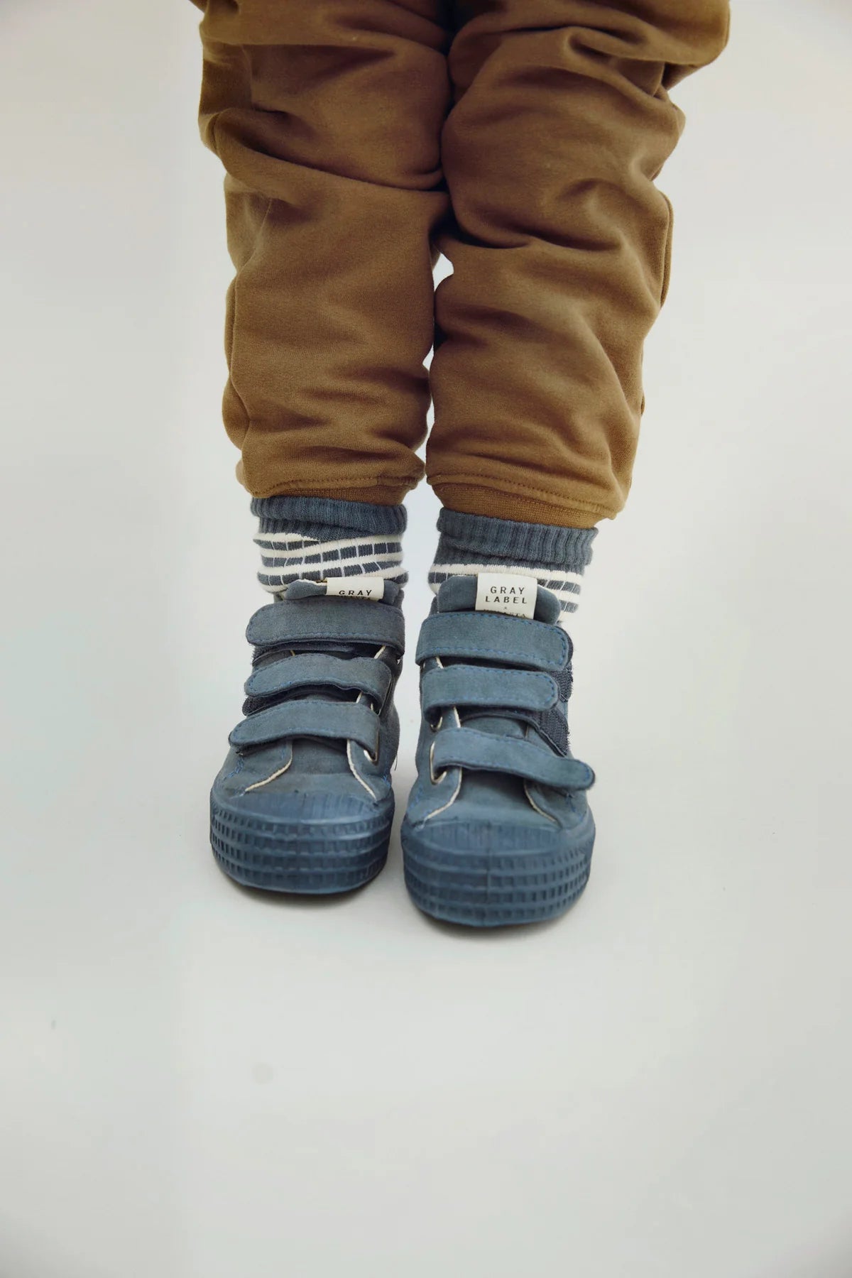 Gerippte Socken in blue grey/cream - 2er Set