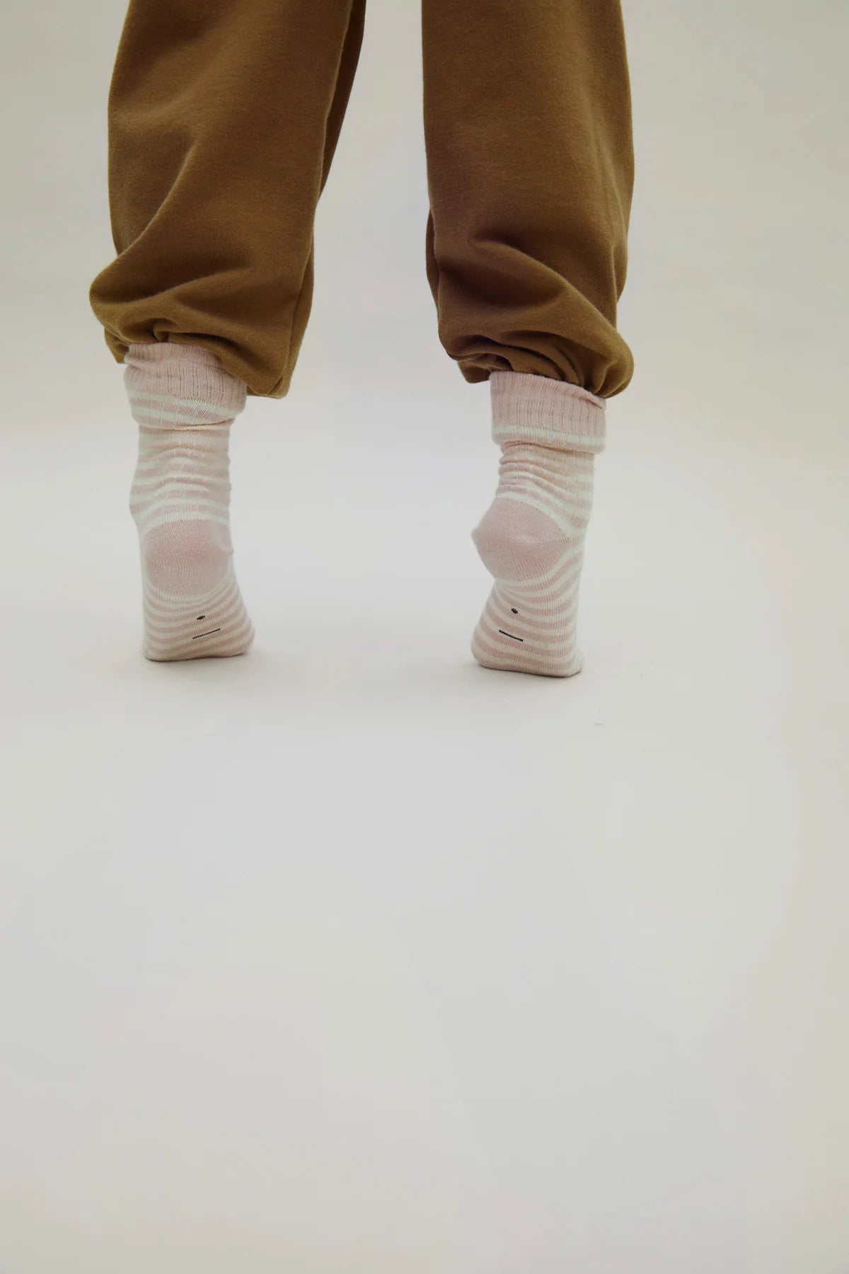 Gerippte Socken in faded pink/cream - 2er Set