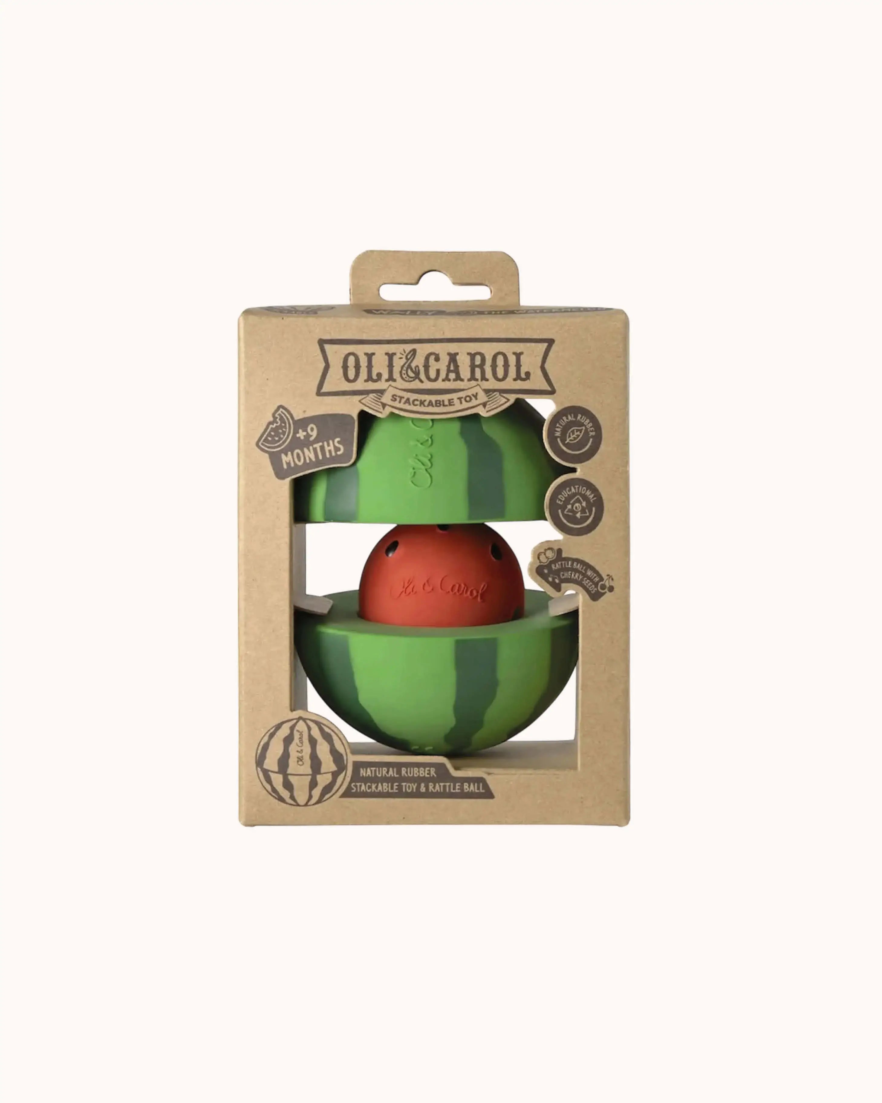 Stapelspiel & Rasselball Wassermelone