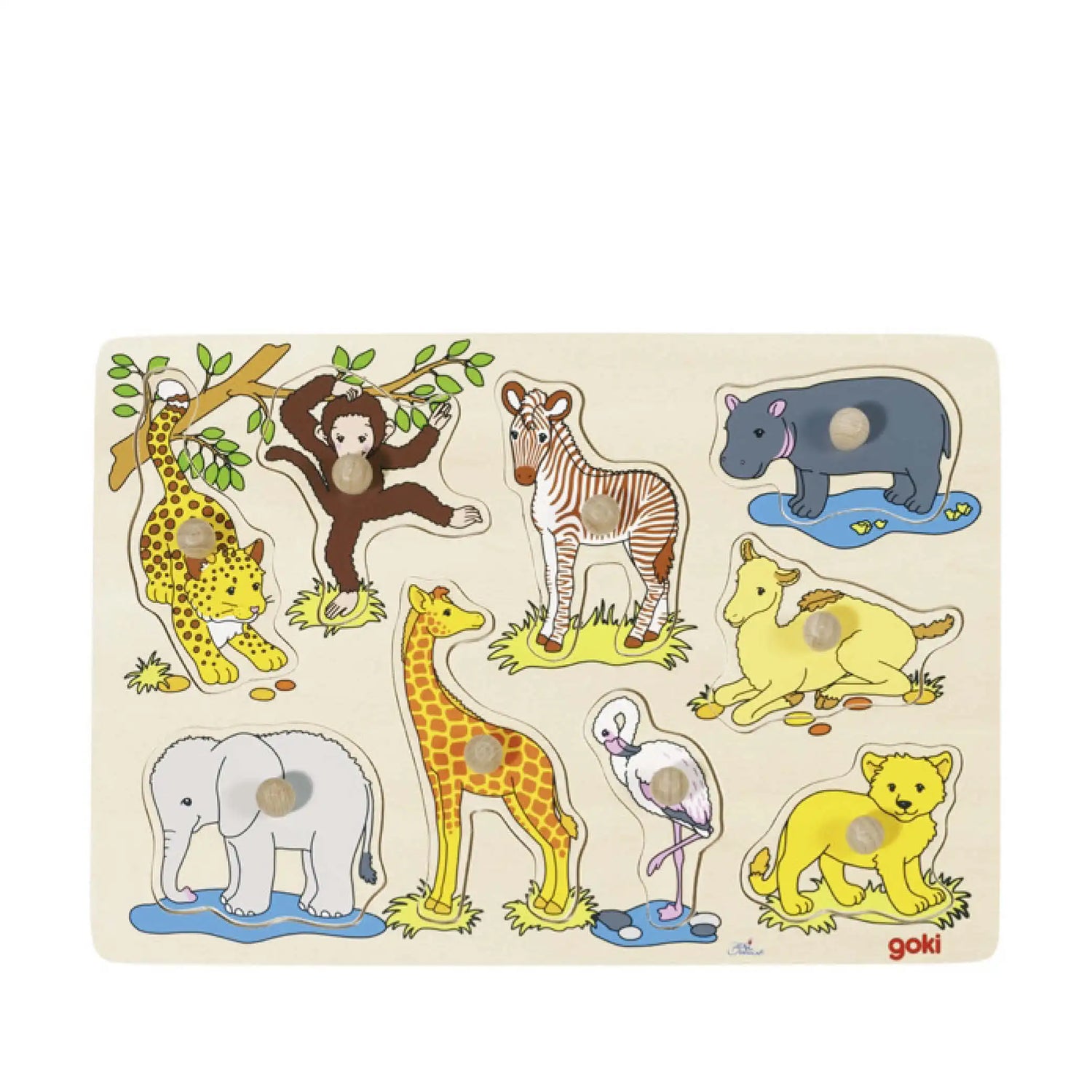 Steckpuzzle Afrikanische Tierkinder