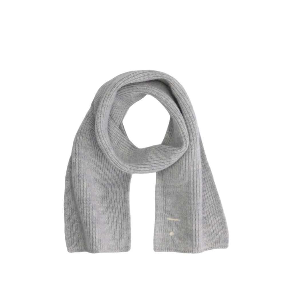 Knitted Baby Scarf in grey melange