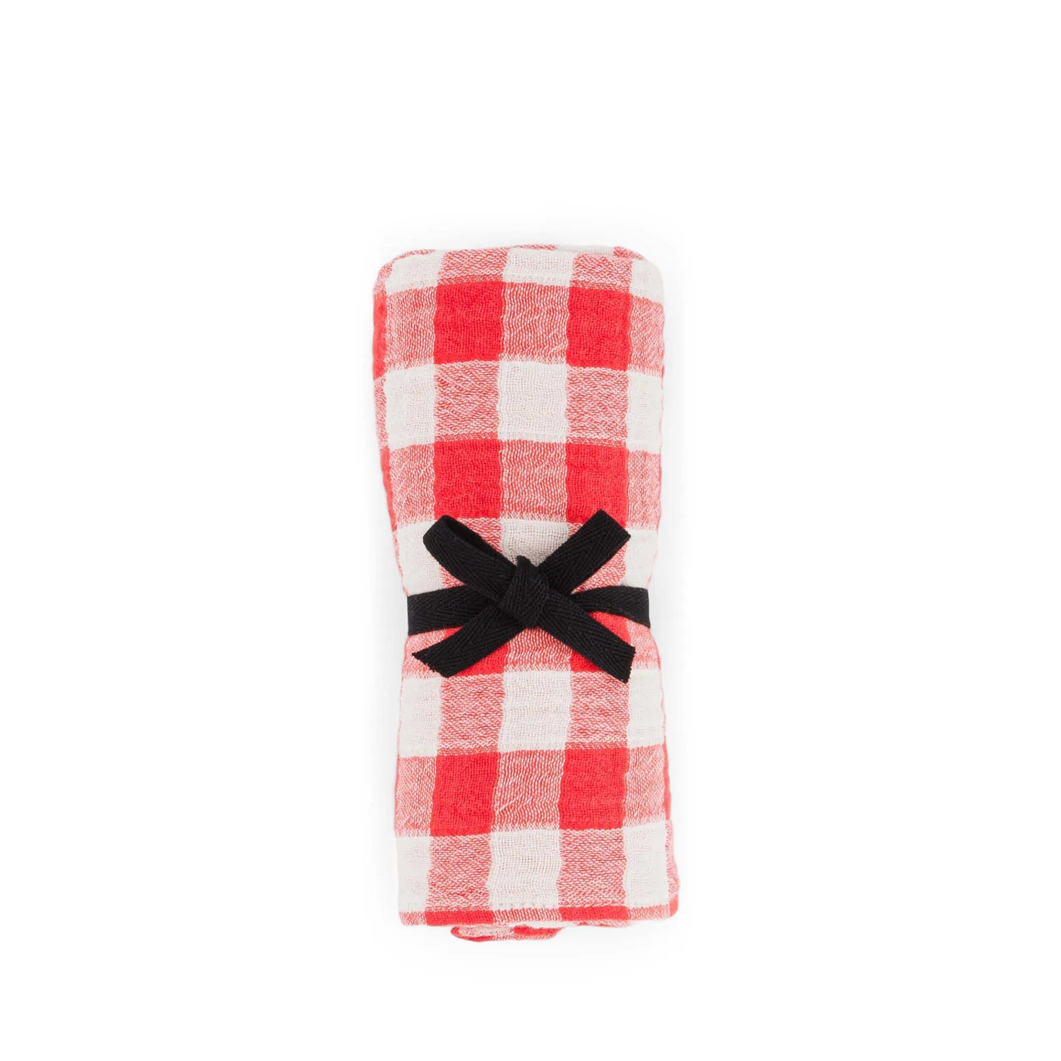 Musselin Swaddle Bianca in gingham tomato