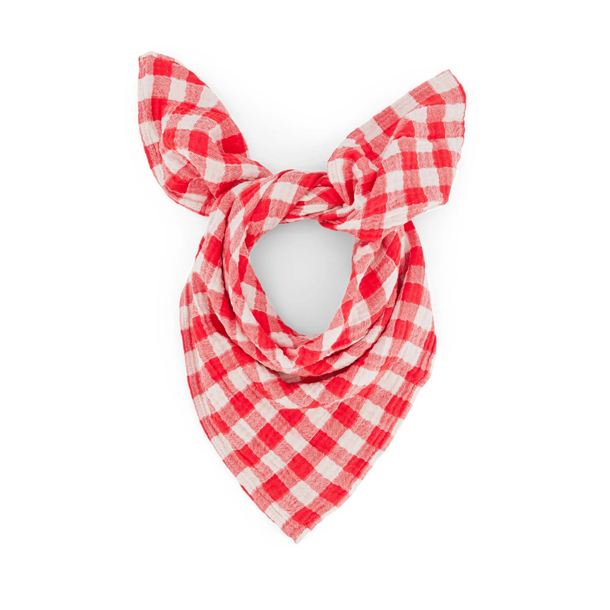 Musselin Swaddle Bianca in gingham tomato