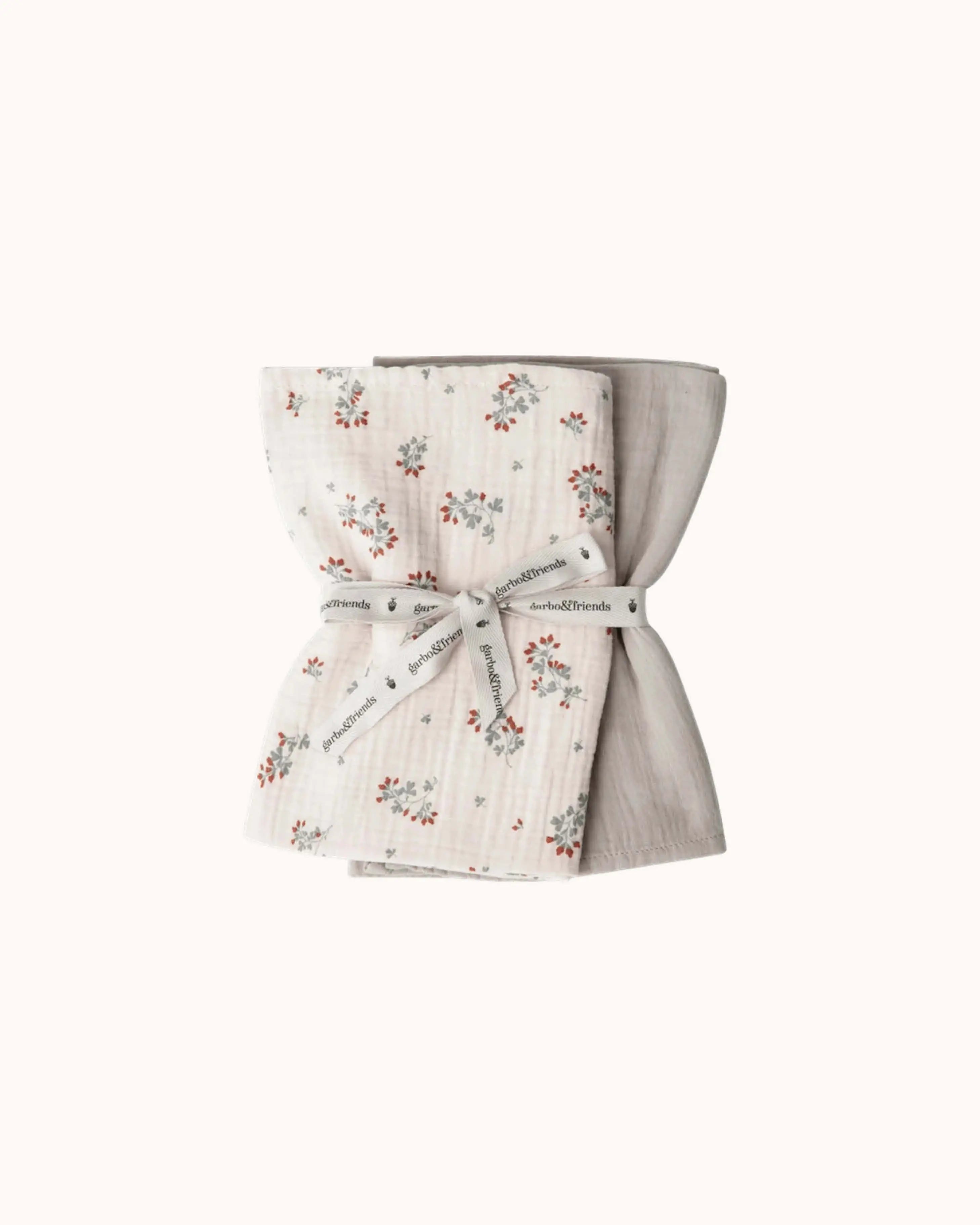 Set of 2, Muslin Swaddle in clover