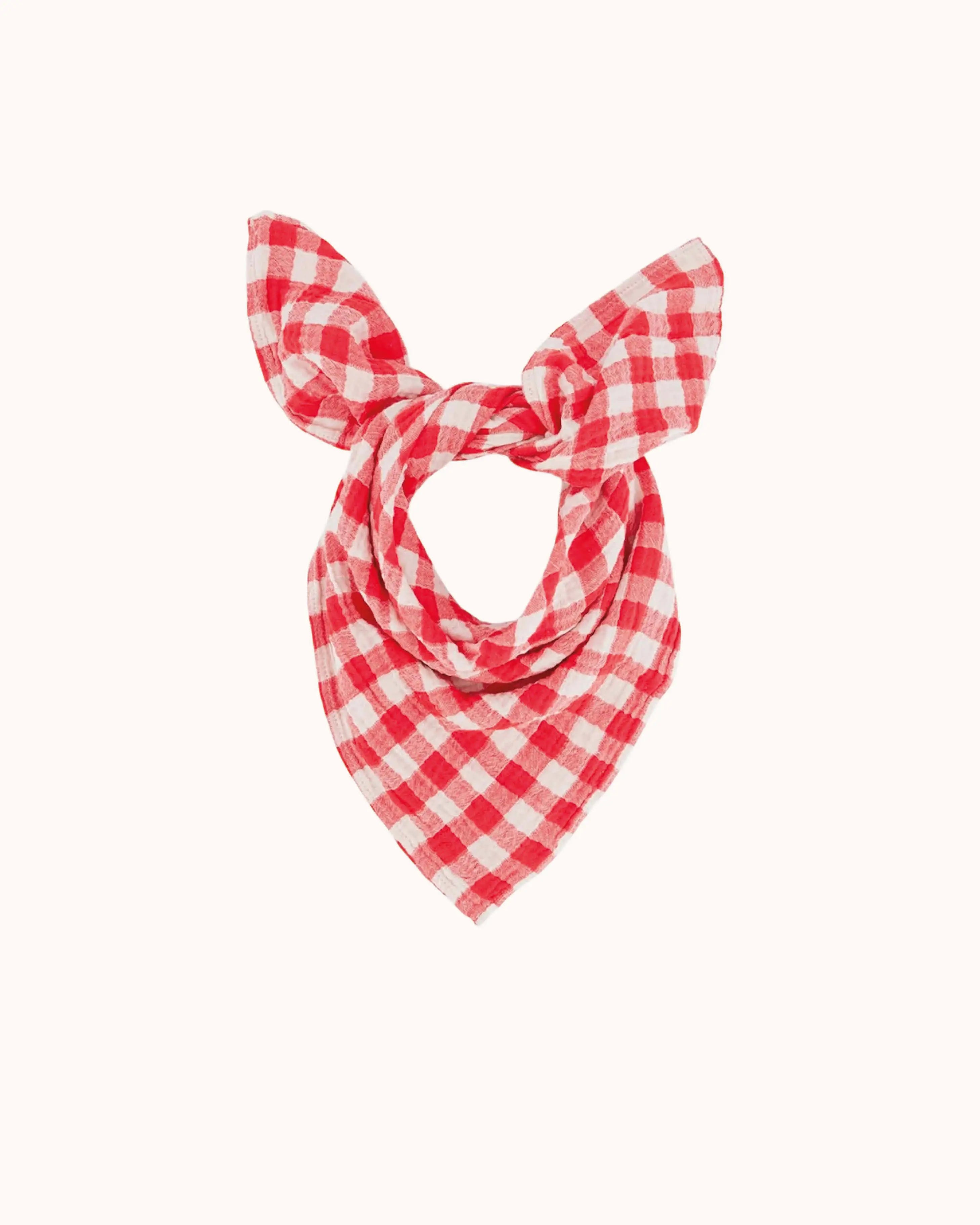 Musselin Swaddle Bianca in gingham tomato