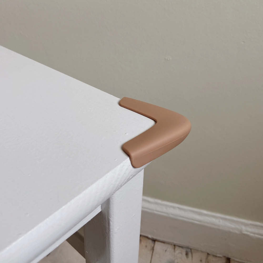 Set of 4, Silicone Table Corners in bark