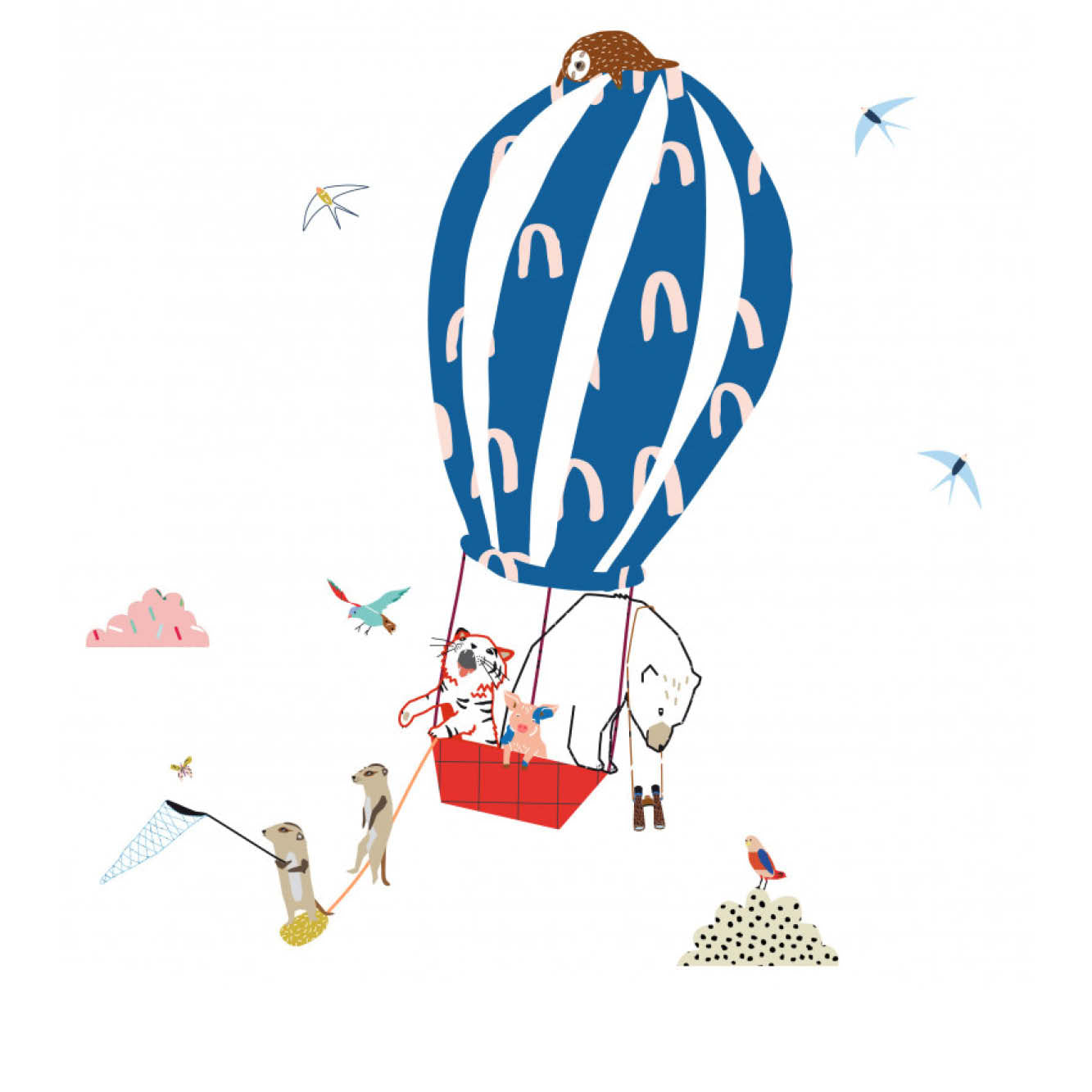 Riesiger Wandsticker Heißluftballon