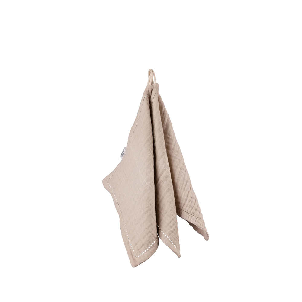 Musselin Waschlappen Set in seabreeze beige