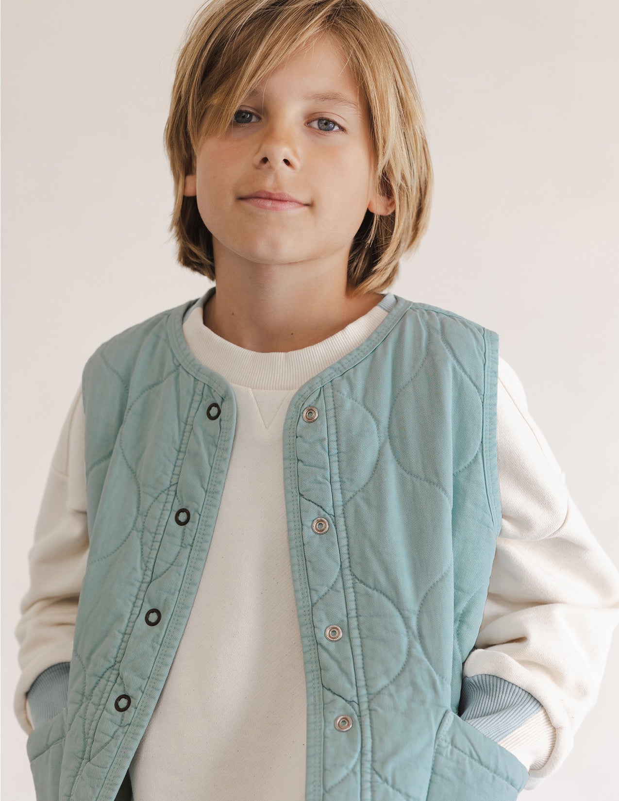 Quilted Vest in stormy