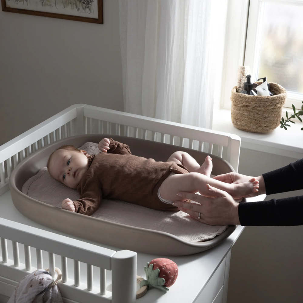 Musselin Wickelunterlagen Set in seabreeze beige