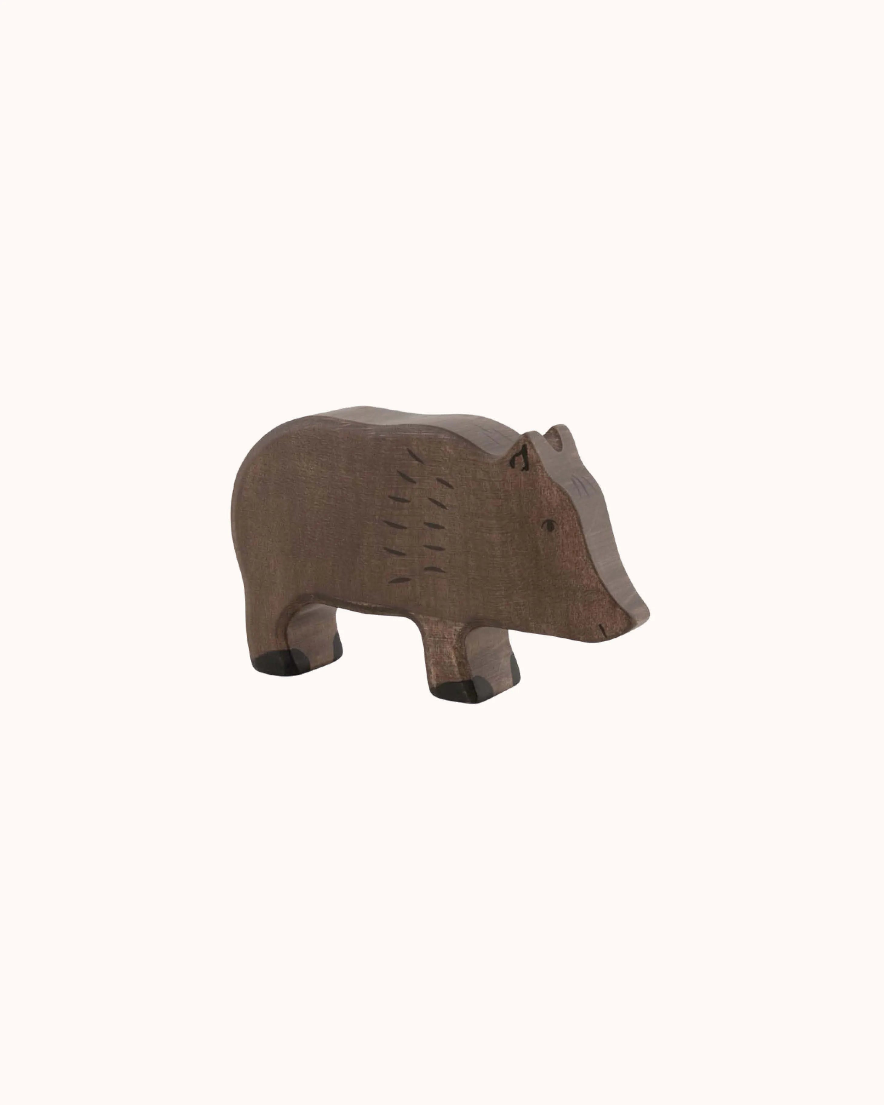 Wooden Figure Wild Boar Sow