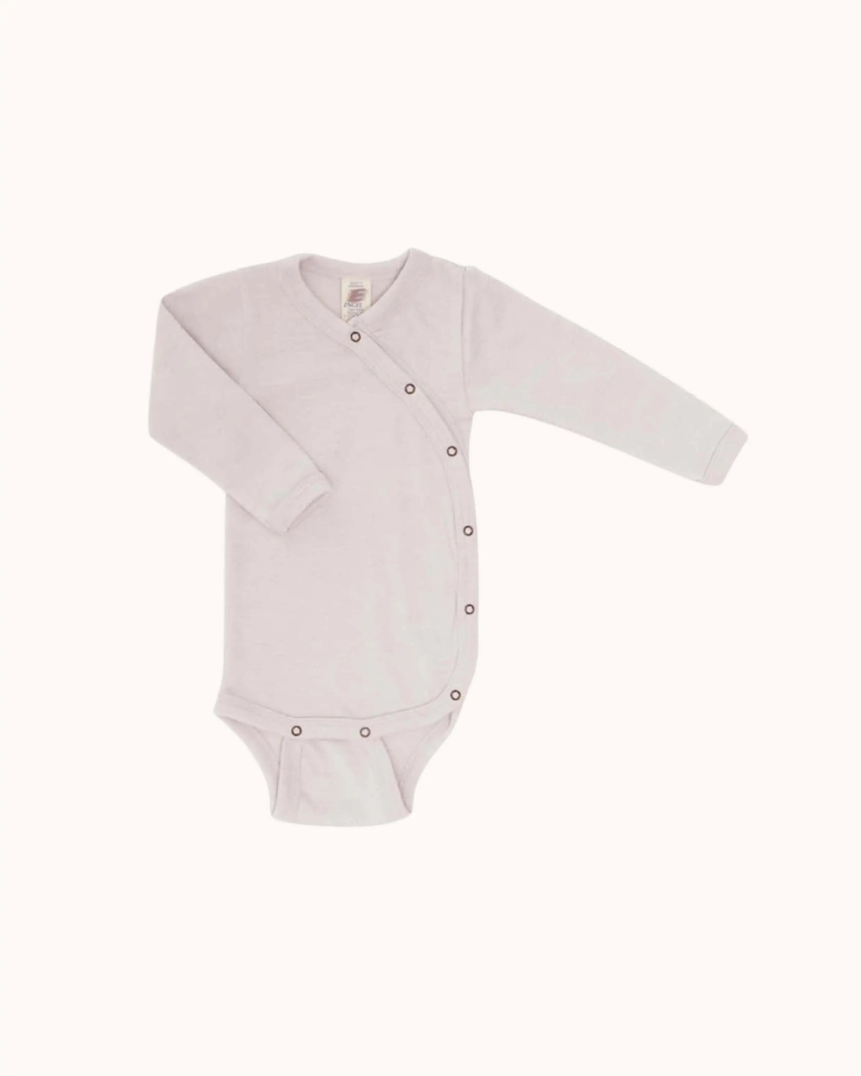 Baby Wickelbody aus Wolle/Seide in magnolia