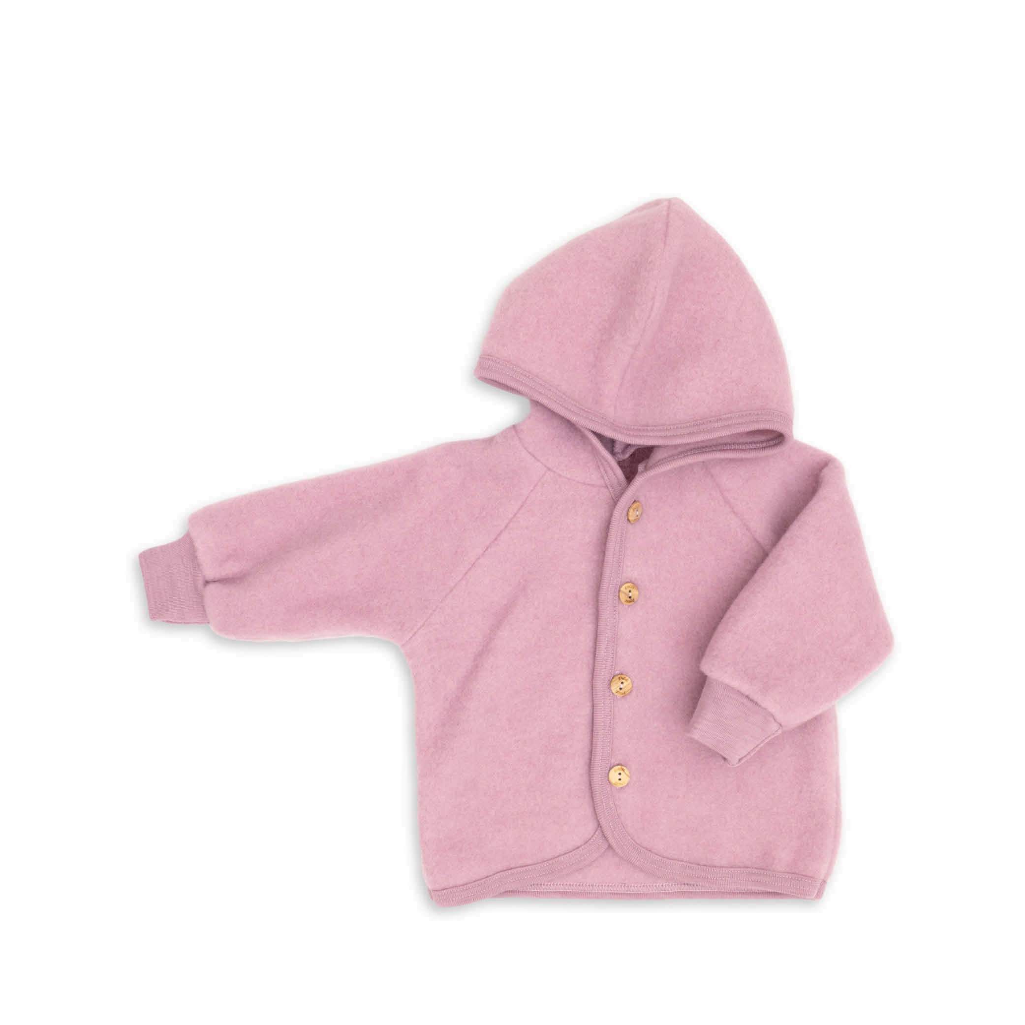 Baby Kapuzenjacke aus Wolle in rosenholz melange von Engel Natur