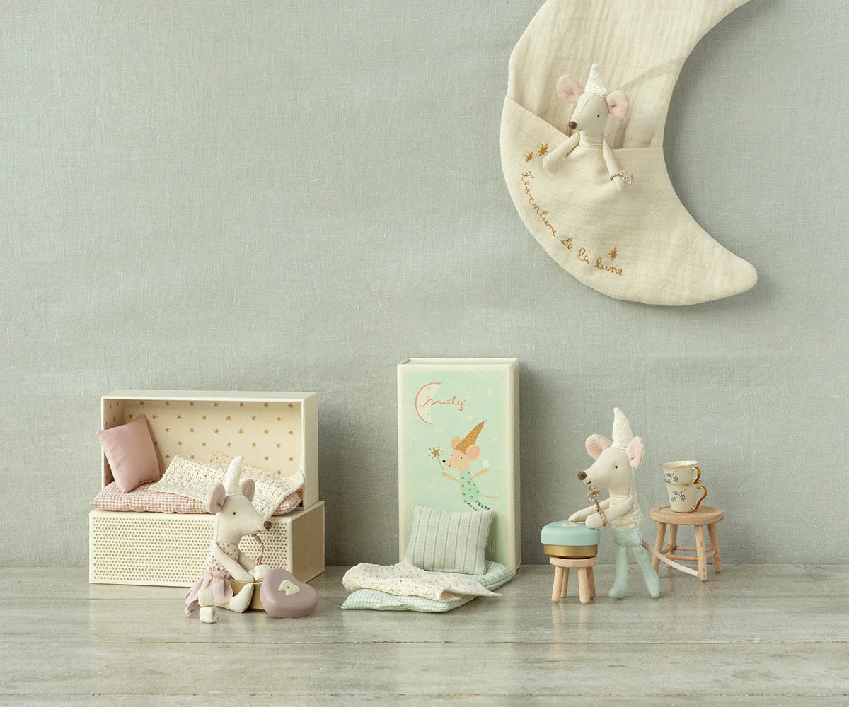Little Sister Tooth Fairy Mouse in Matchbox with Tooth Box